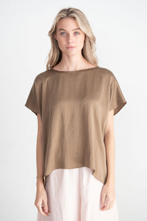 DUŠAN - Knotted Easy T-Shirt, Antique Gold