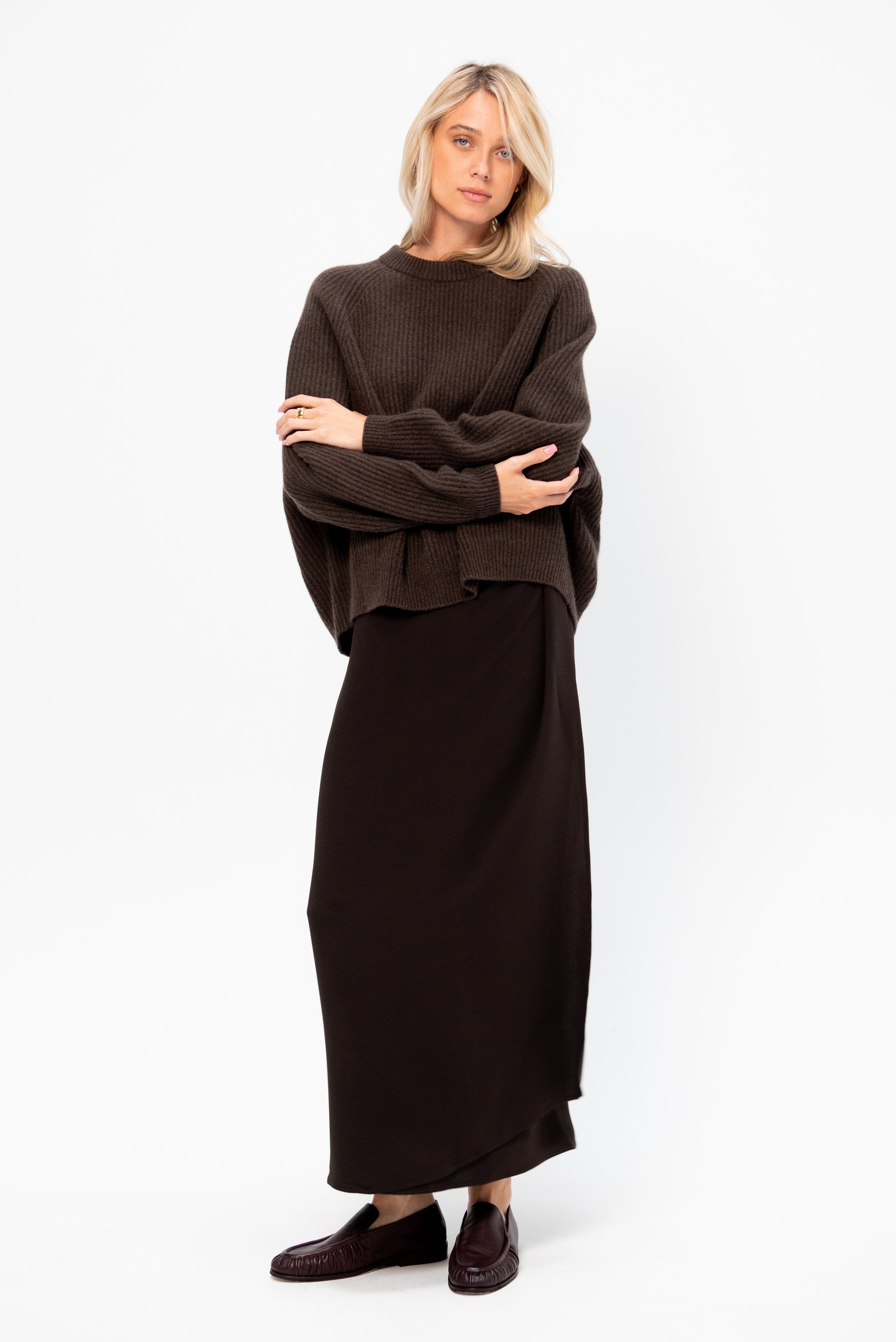 Long Sarong Skirt, Dark Brown
