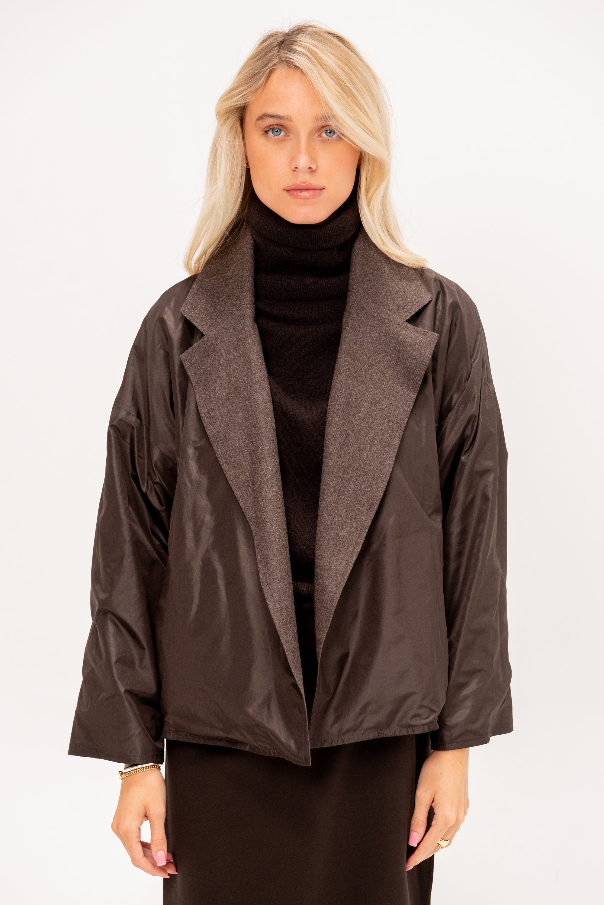 Oversized Jacket, Dark Taupe