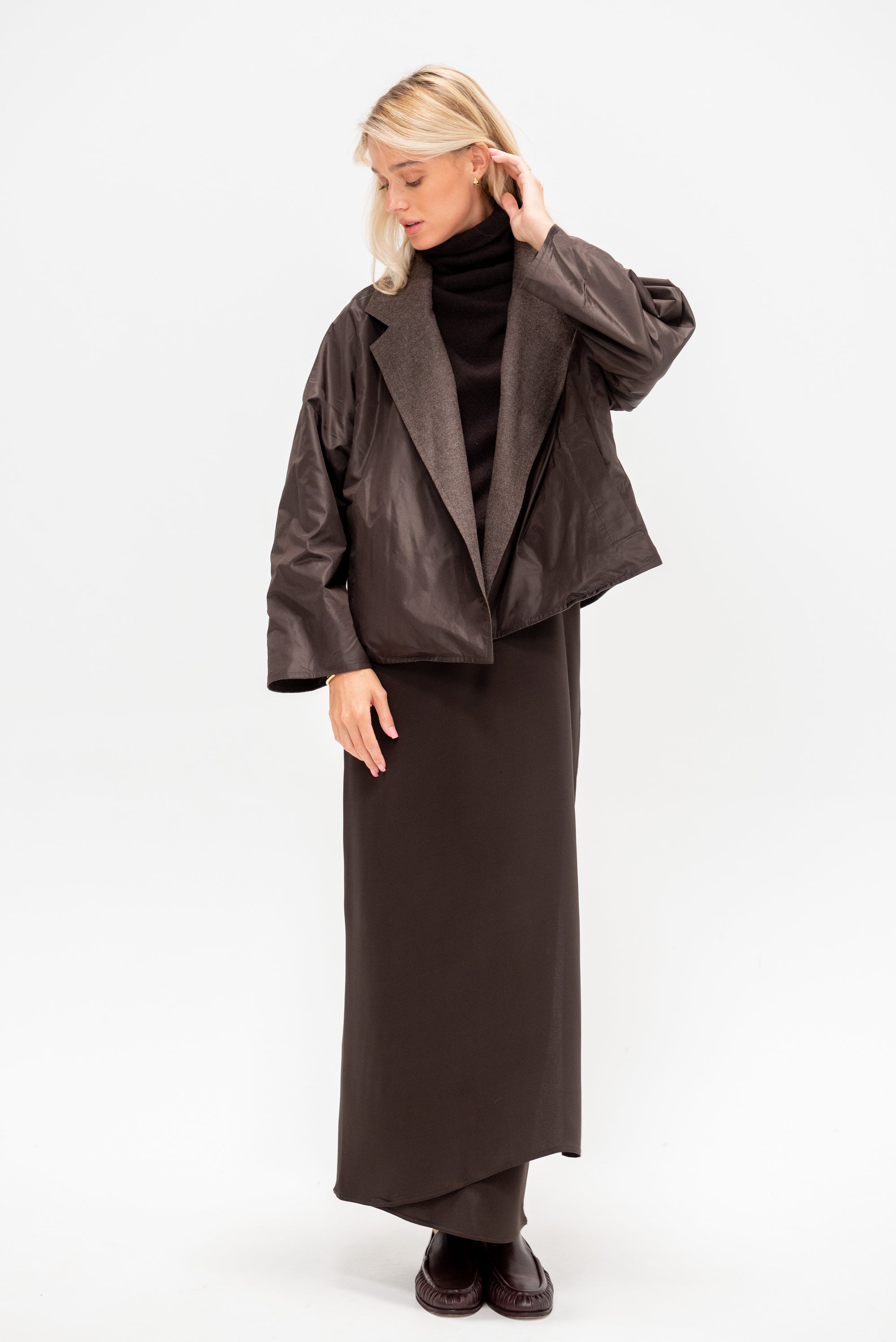 Oversized Jacket, Dark Taupe