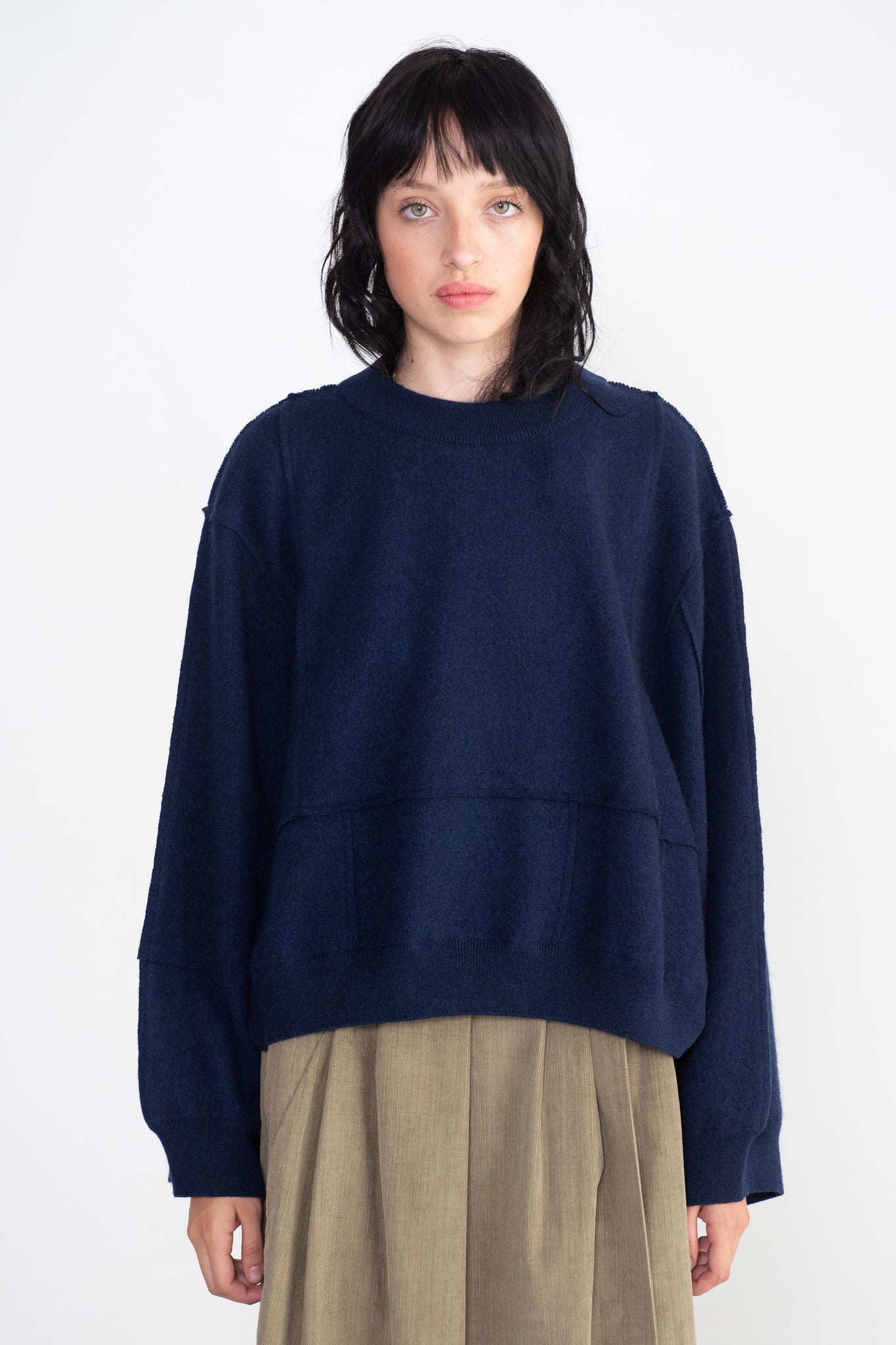 Dušan - Patchwork Sweater, Navy