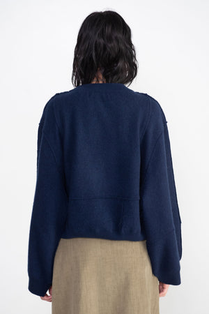 Dušan - Patchwork Sweater, Navy