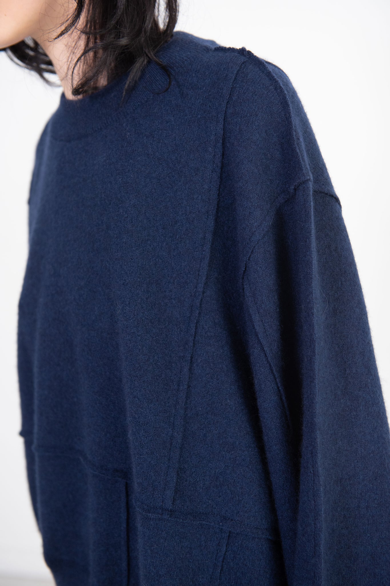 Dušan - Patchwork Sweater, Navy