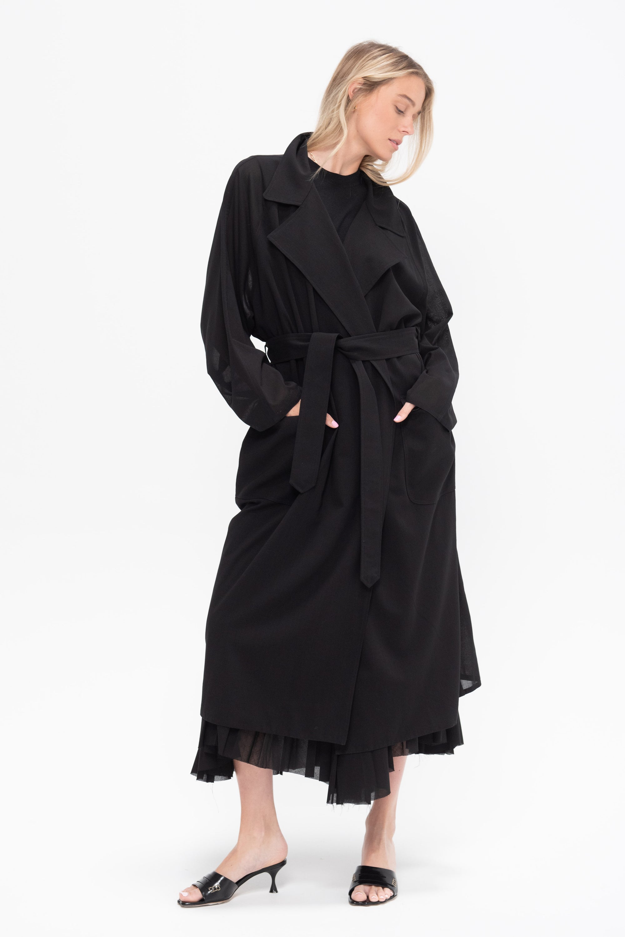 Oversized Trench Coat, Black