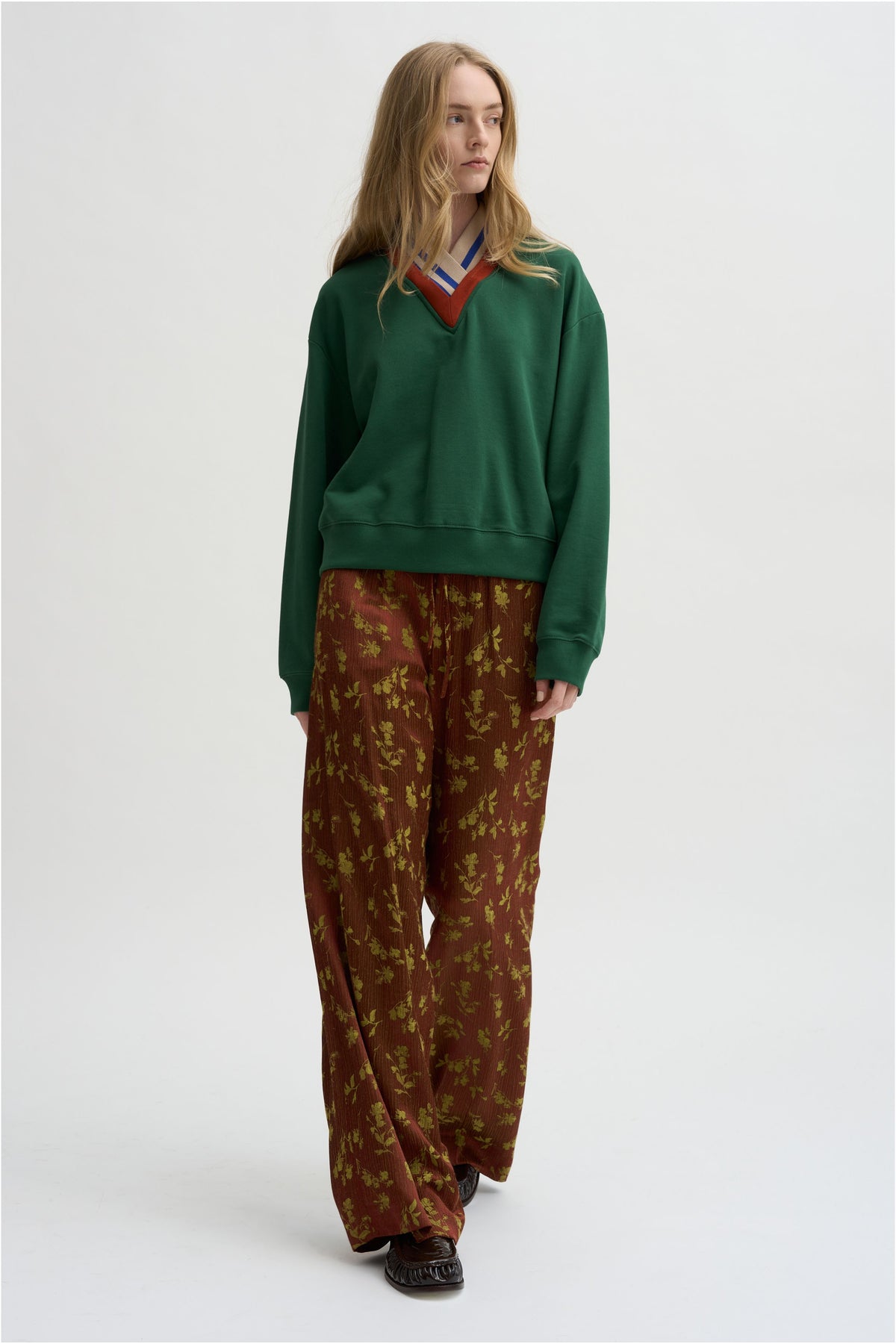 Layered V-Neck Sweatshirt