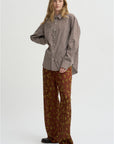 Floral Jacquard Pull On Pants, Rust