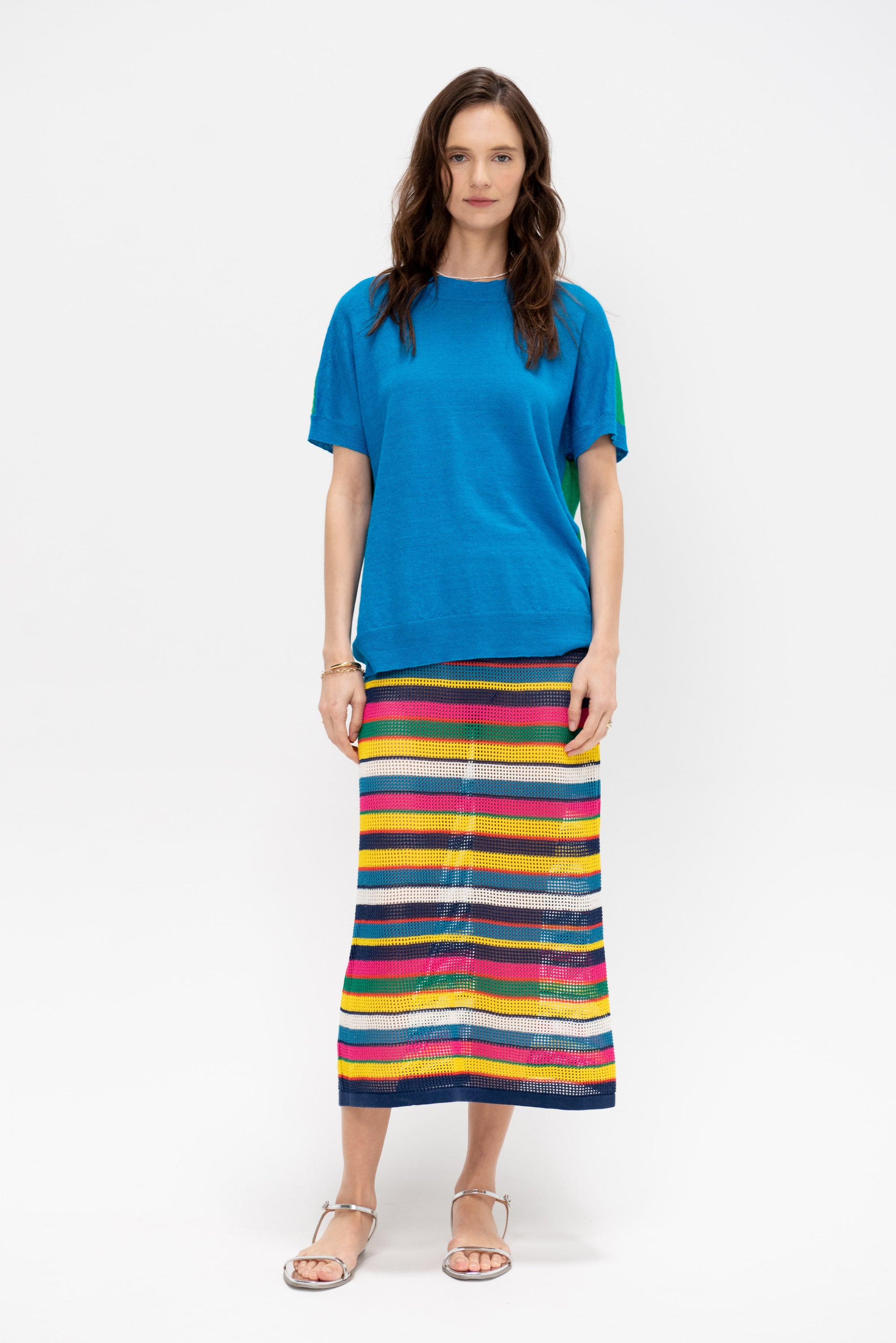 Wilms Mesh Stitch Stripe Skirt, Multi