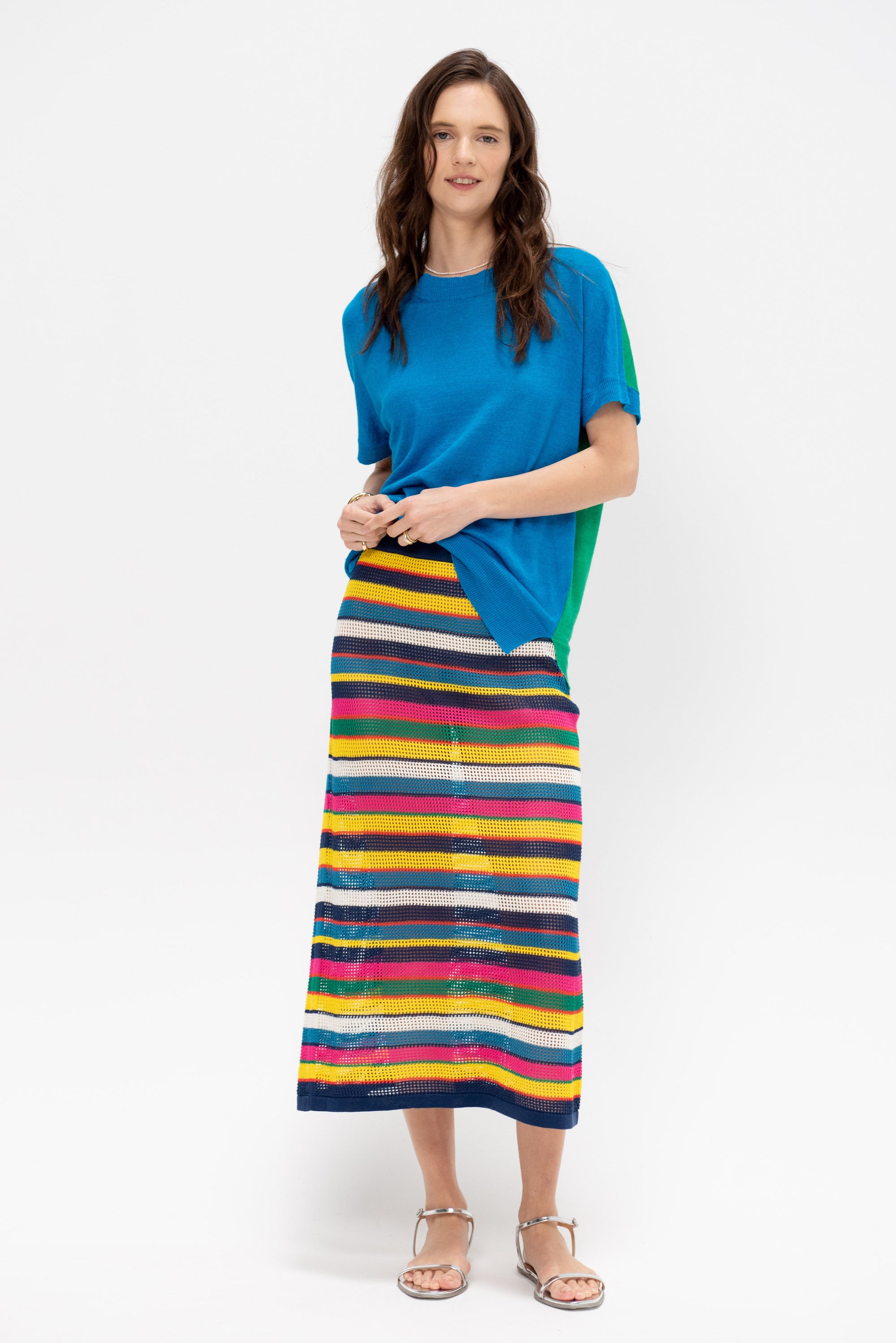 Wilms Mesh Stitch Stripe Skirt, Multi