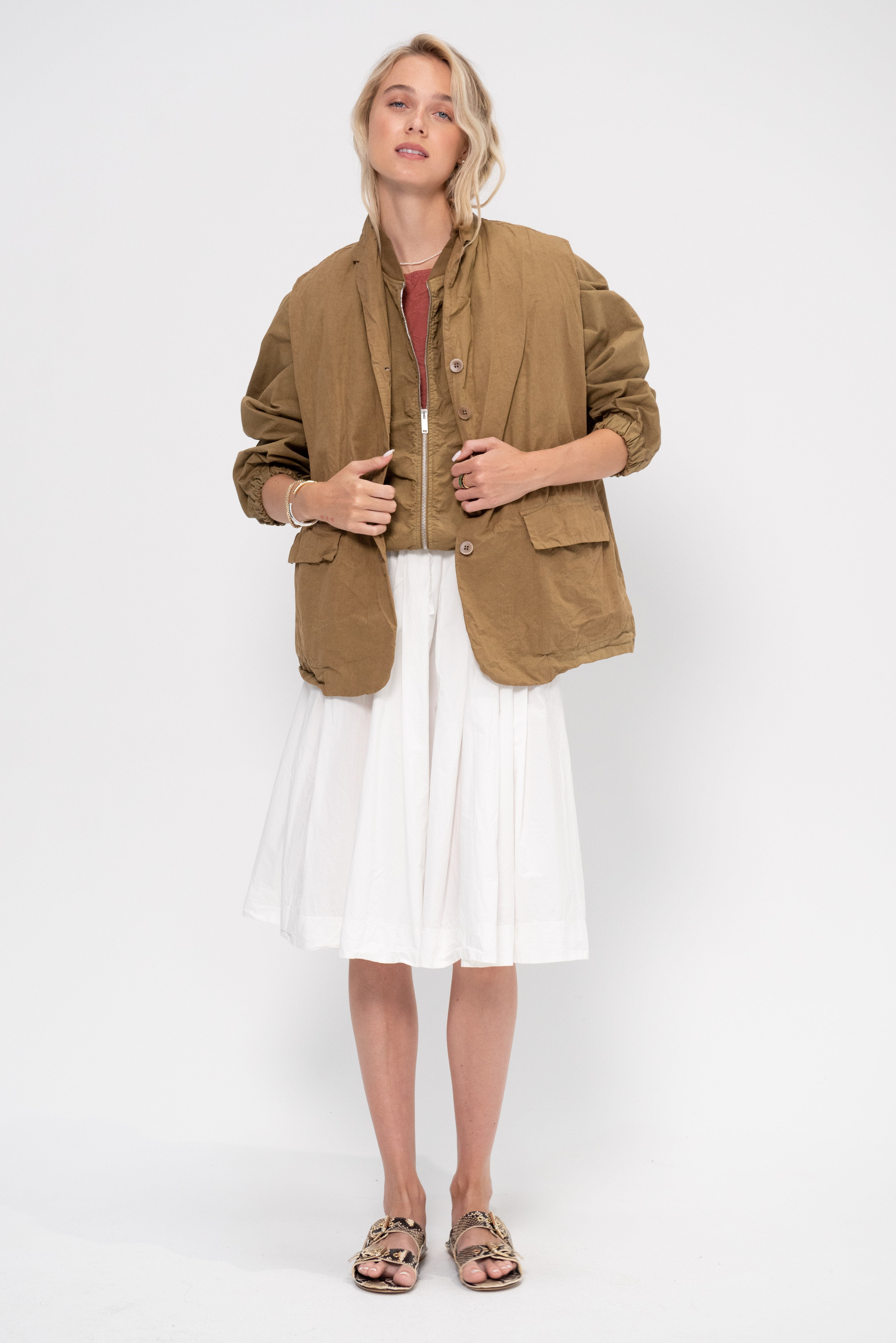 Album di Famiglia Bomber Jacket, Gold – Kick Pleat
