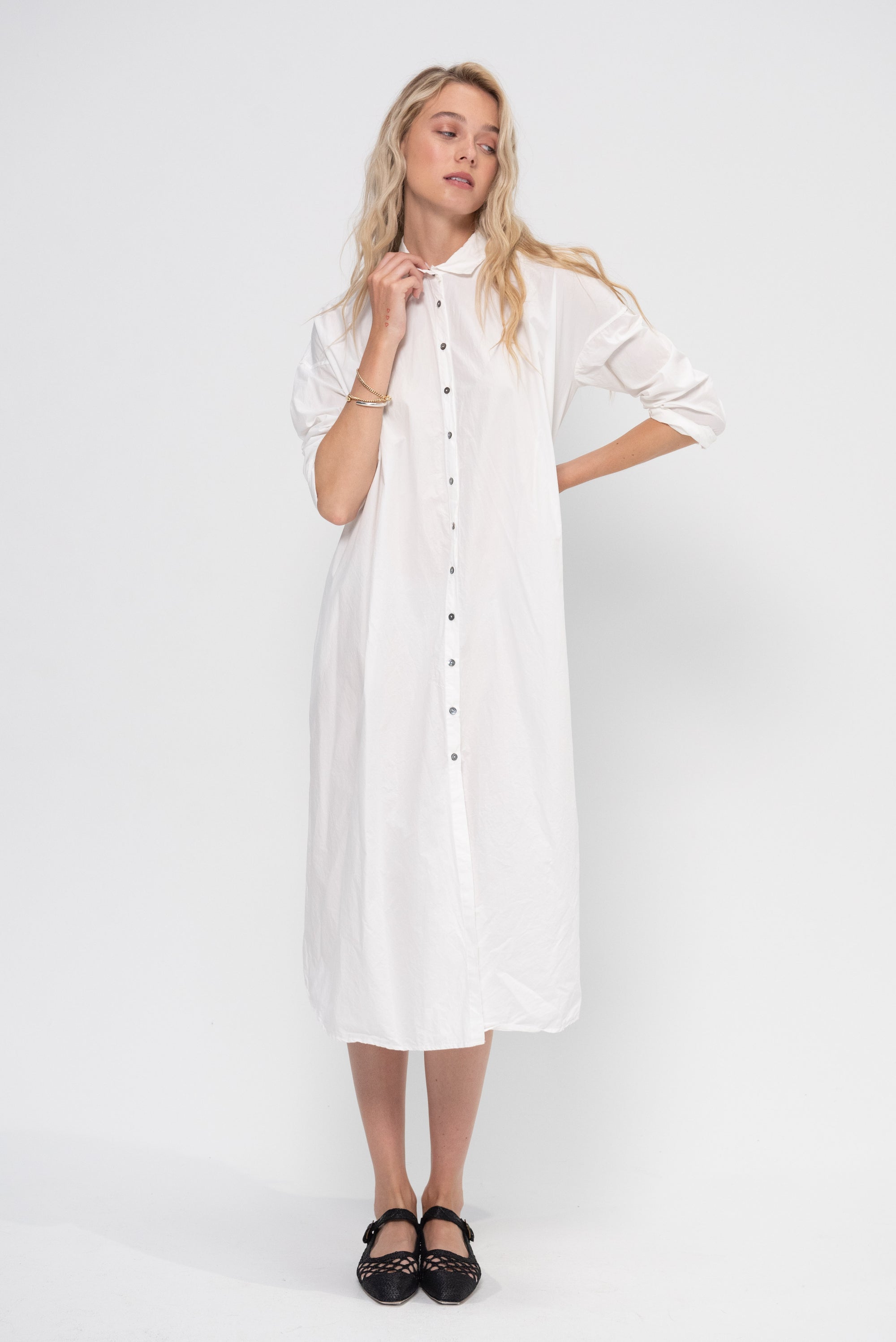 Long Shirt Dress, Milk