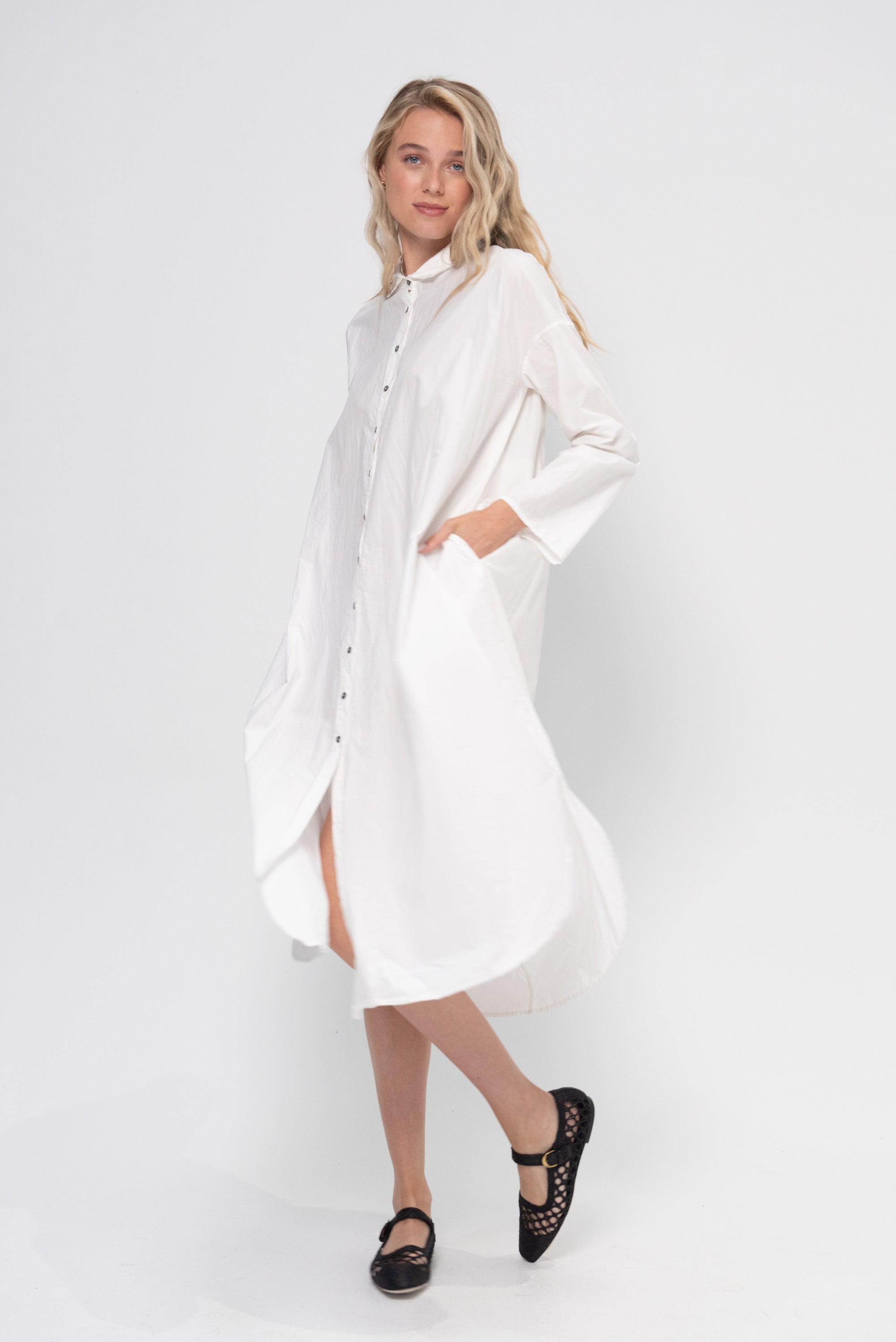 Long Shirt Dress, Milk