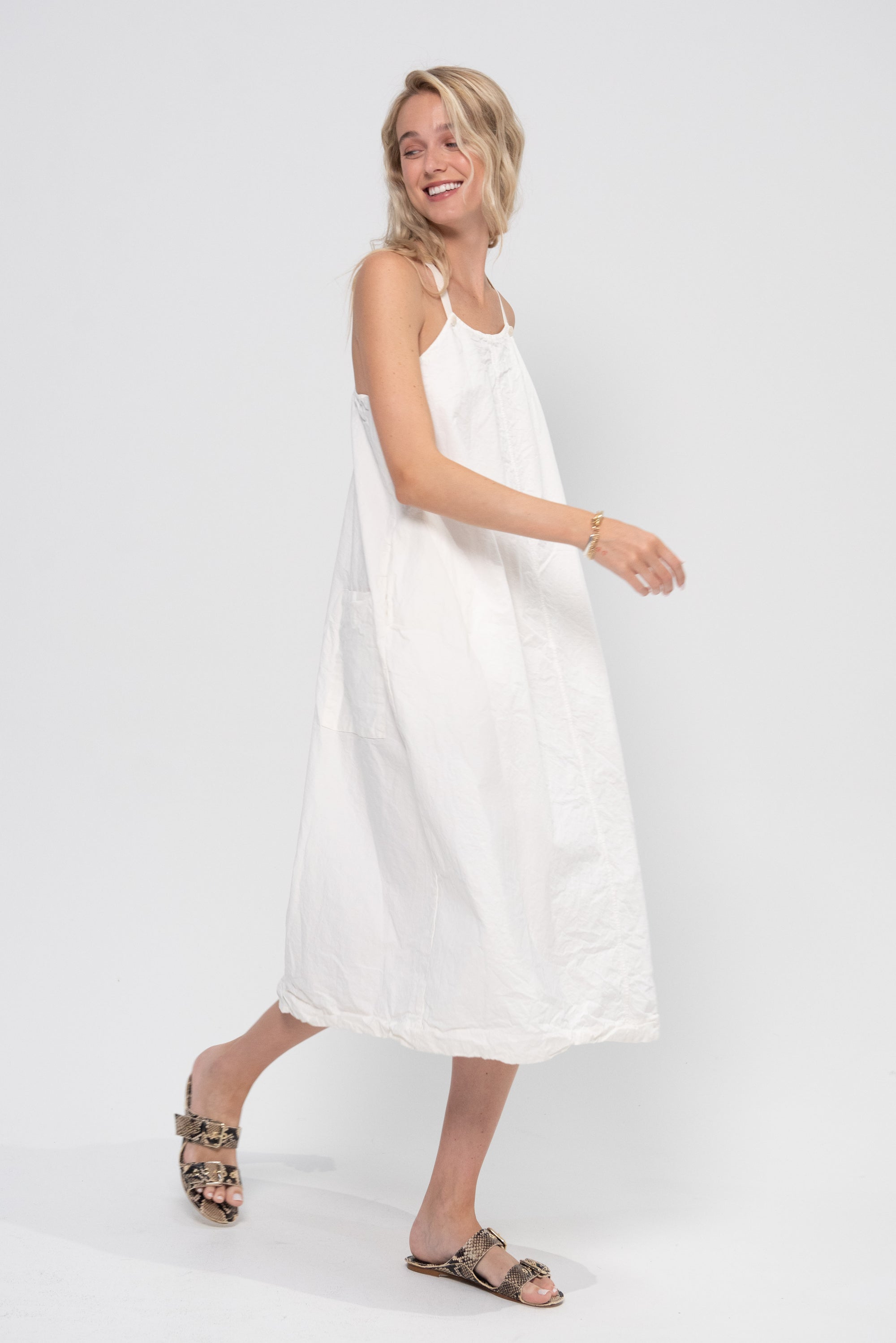 Salopette Dress, Milk
