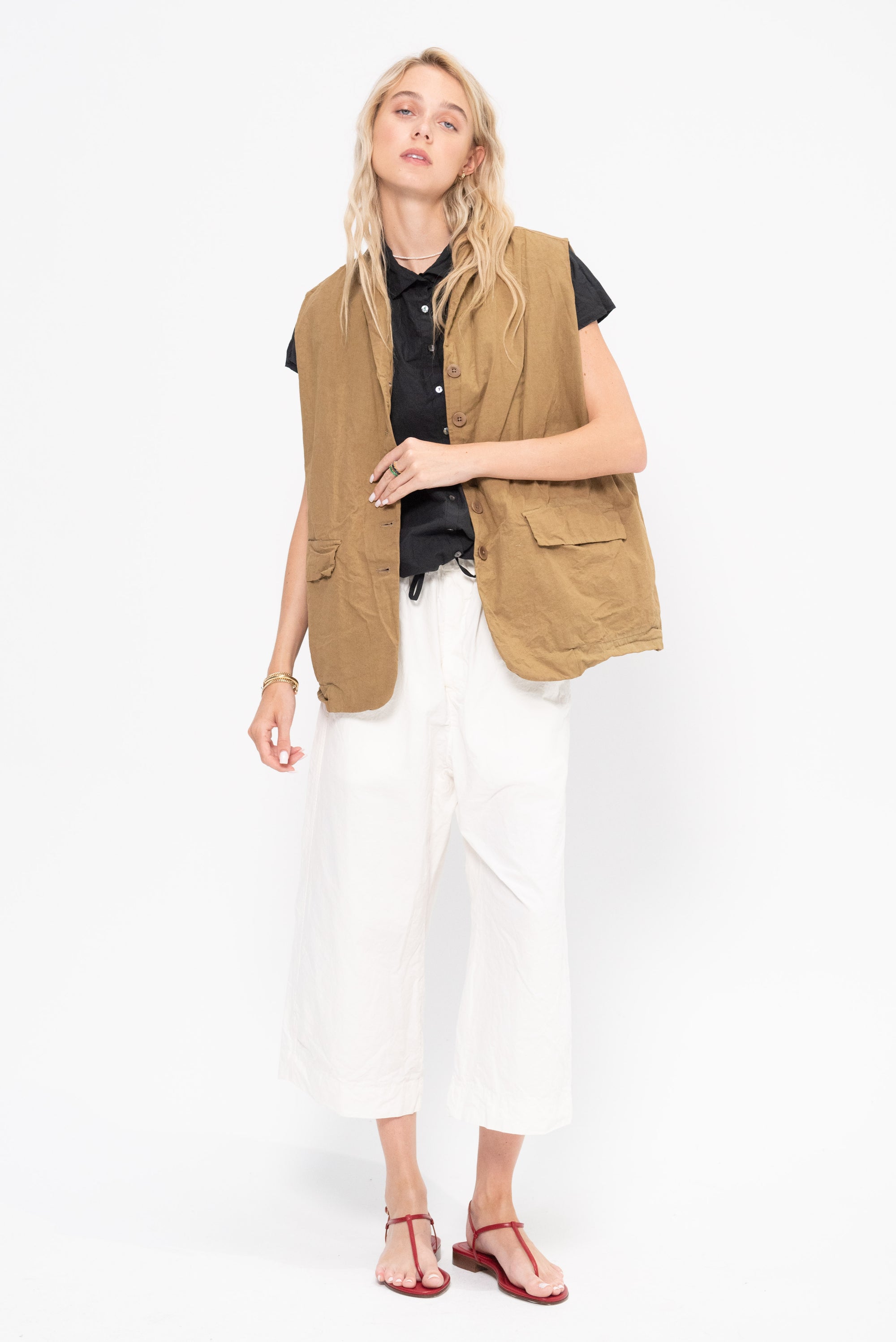 Short Sleeveless Shirt Tc, Black