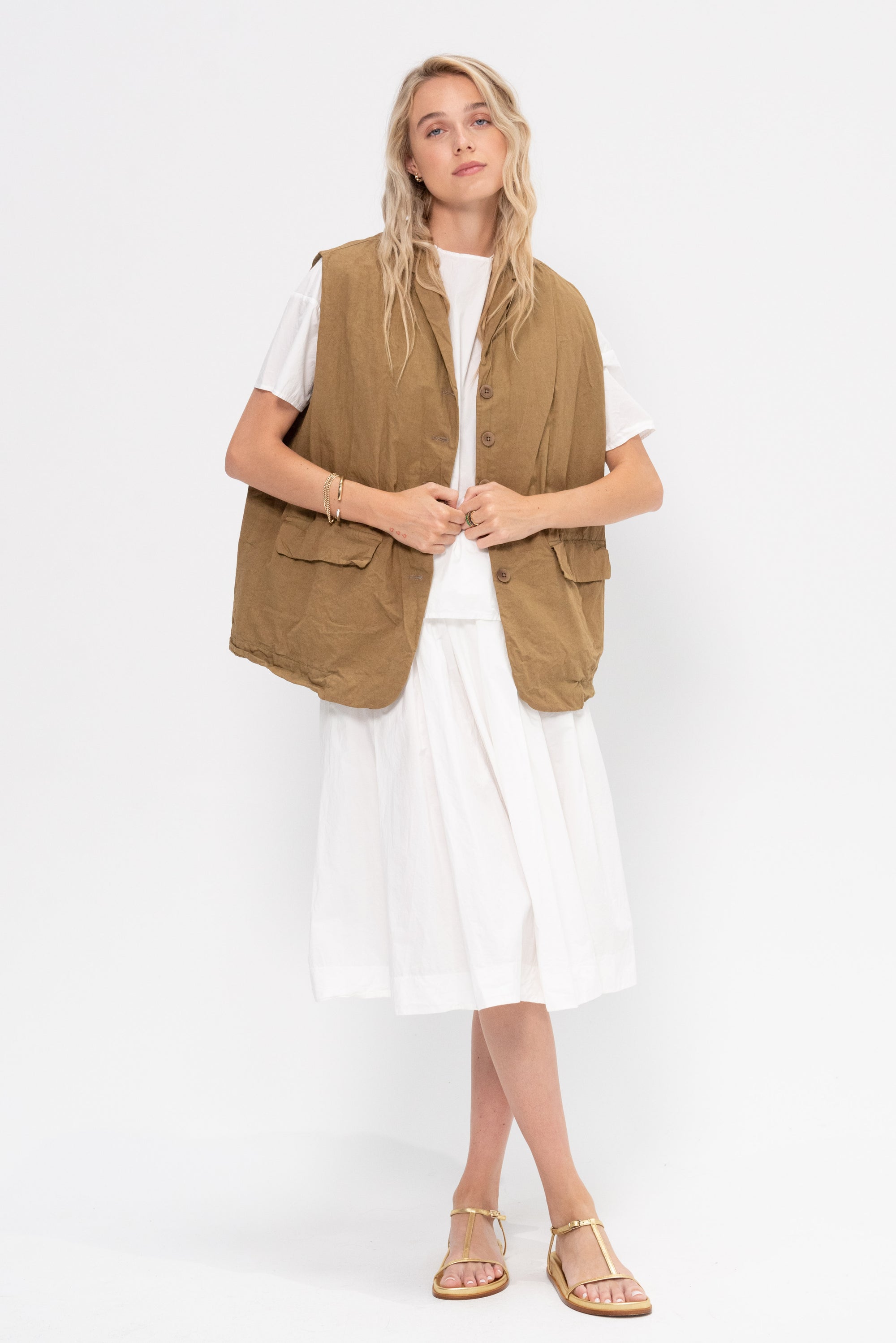 Sleeveless Big Blazer Cc, Gold