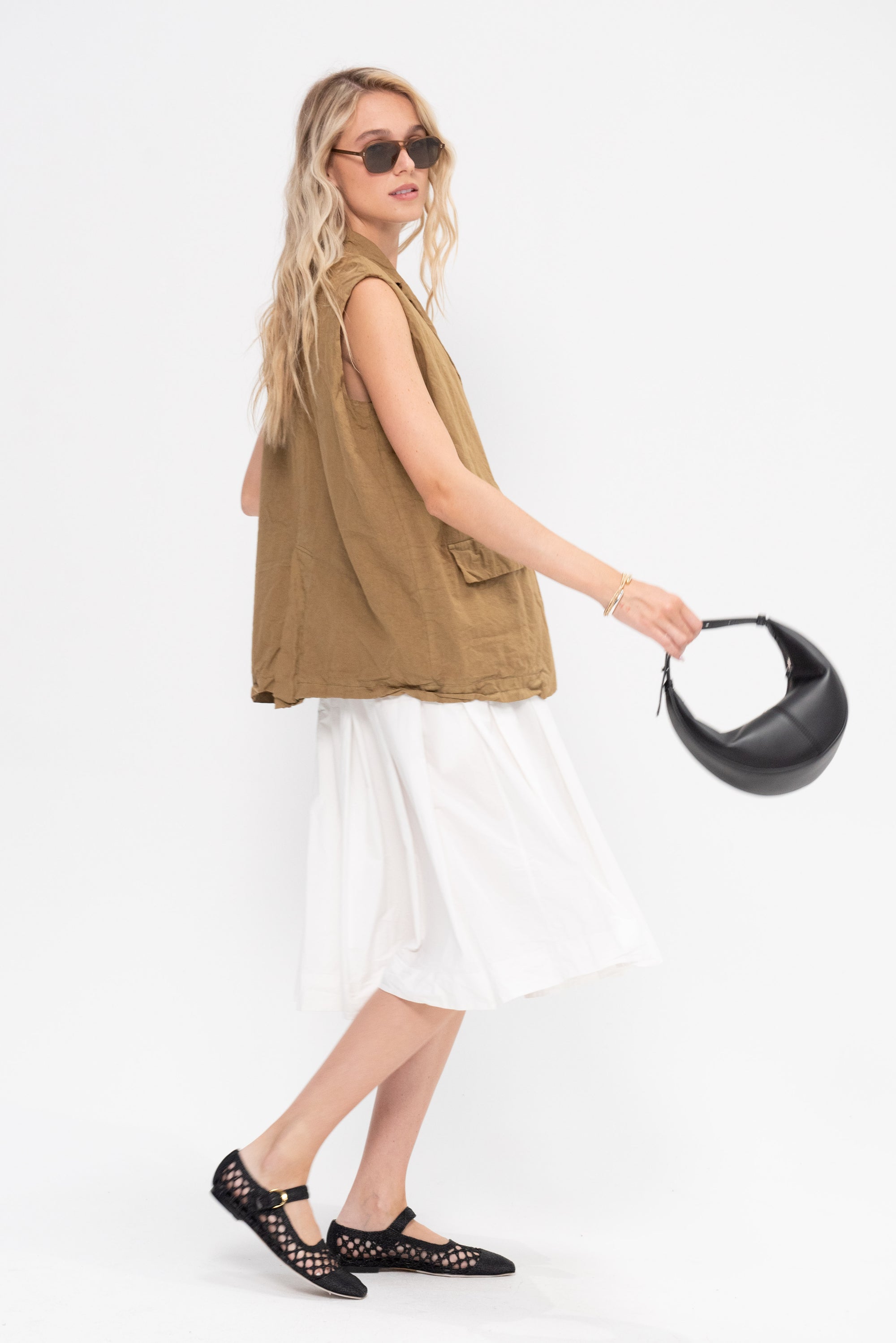 Sleeveless Big Blazer Cc, Gold