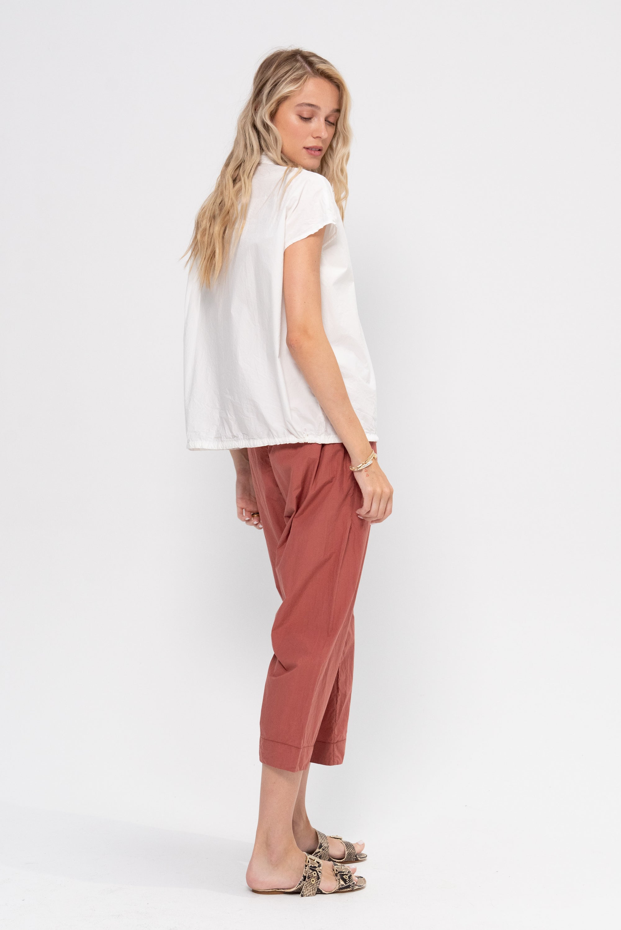Short Sleeveless Shirt Tc, Milk