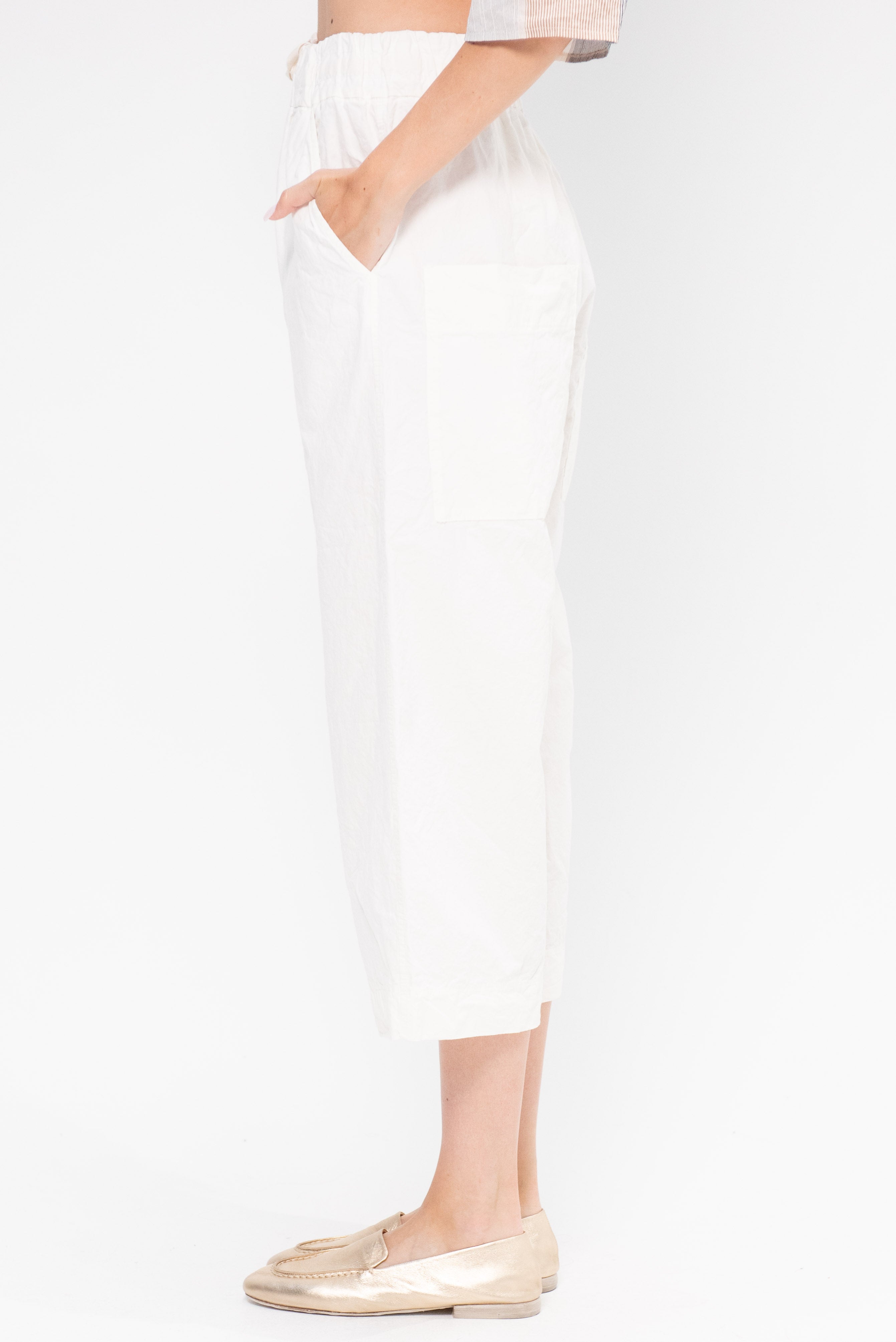 Album di Famiglia Wide & Short Trousers Cc, Milk – Kick Pleat