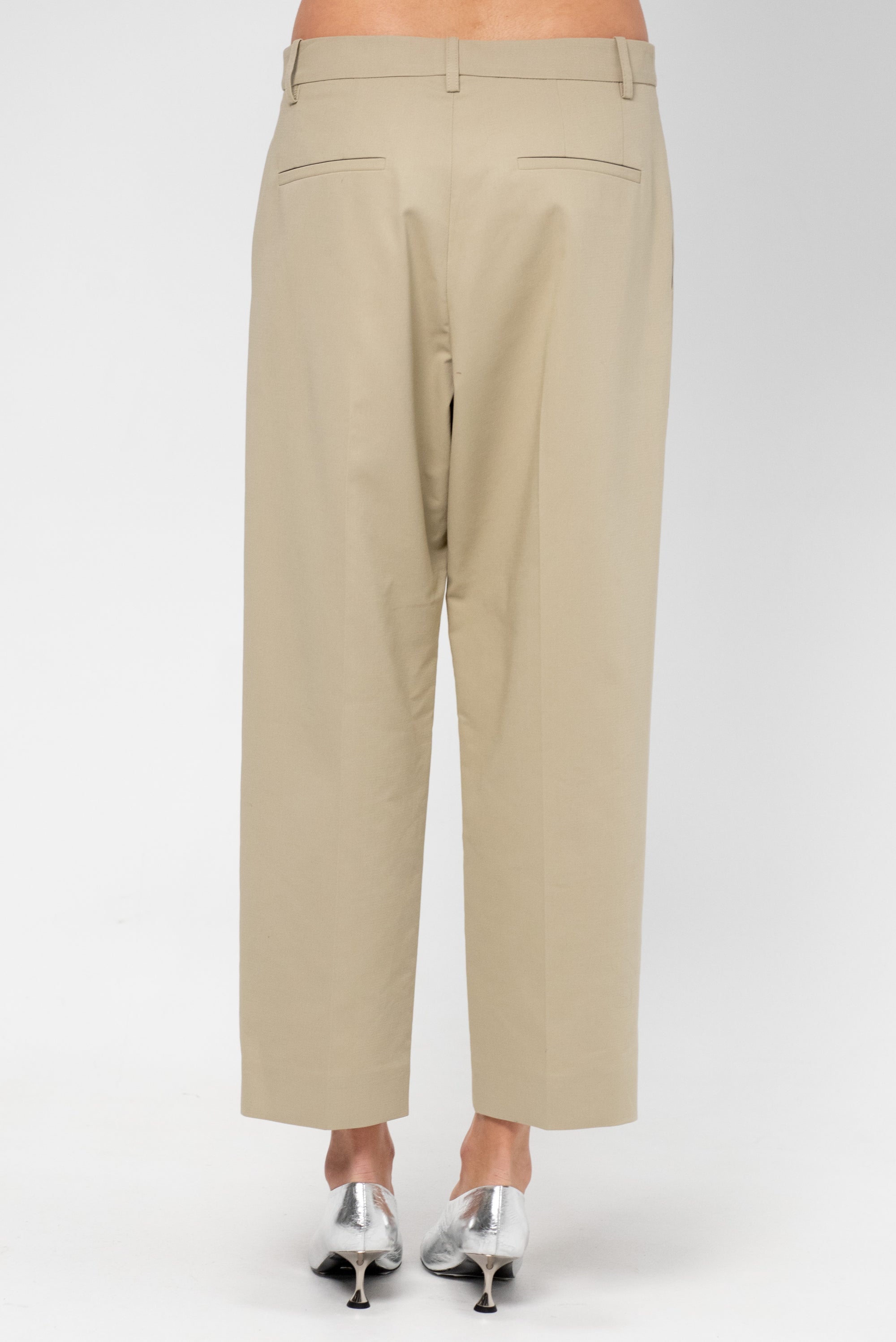 Cropped Trousers, Light Beige