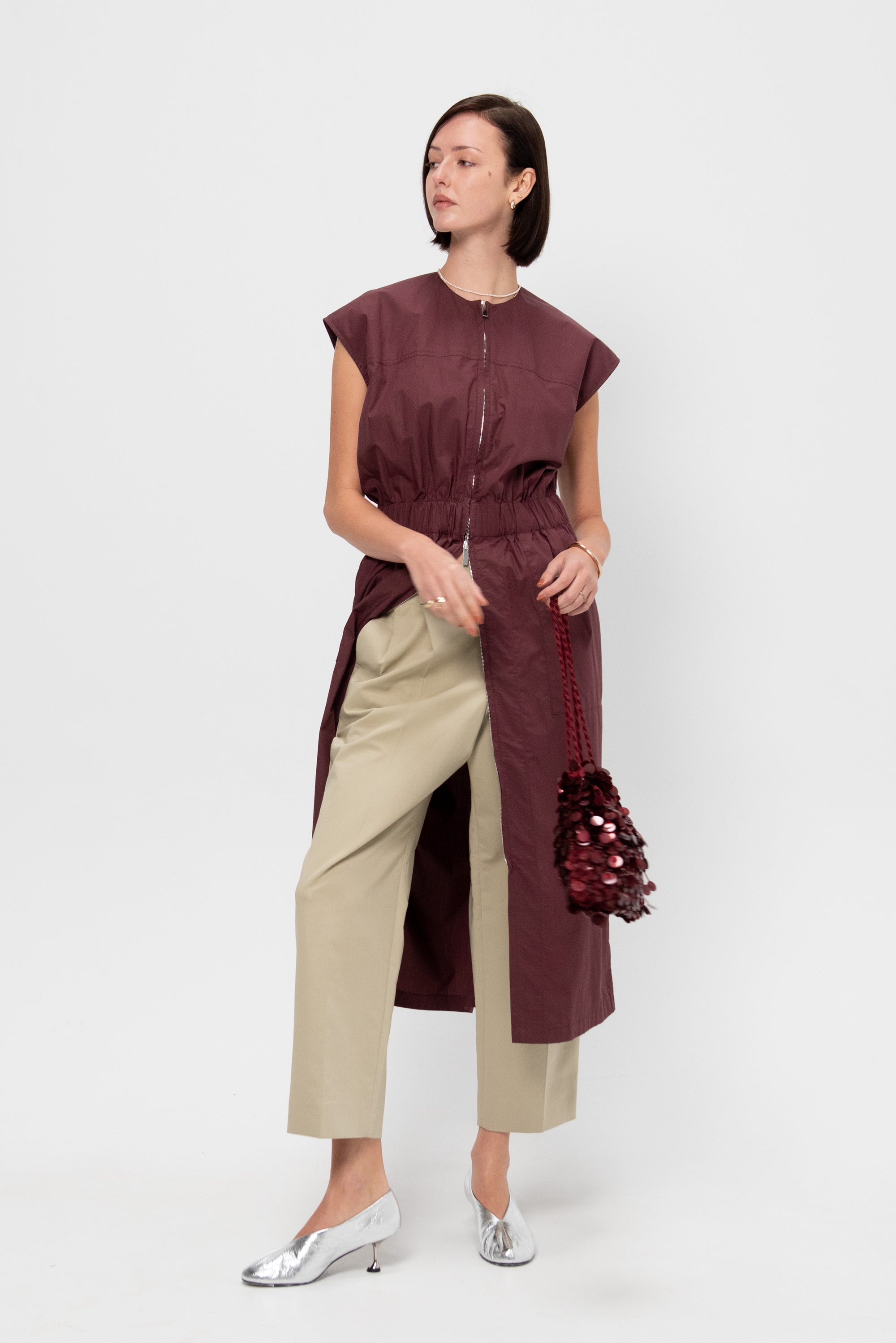 Cropped Trousers, Light Beige