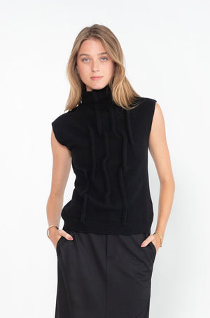 GAUCHERE - Knit Top, Black