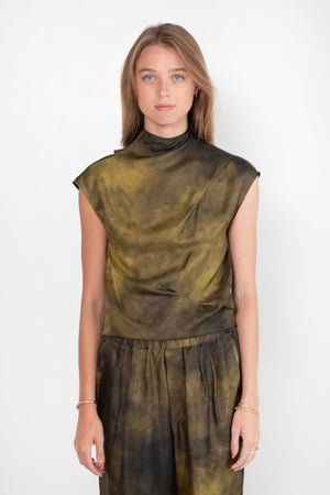 GAUCHERE - Top, Cold-Wash Green