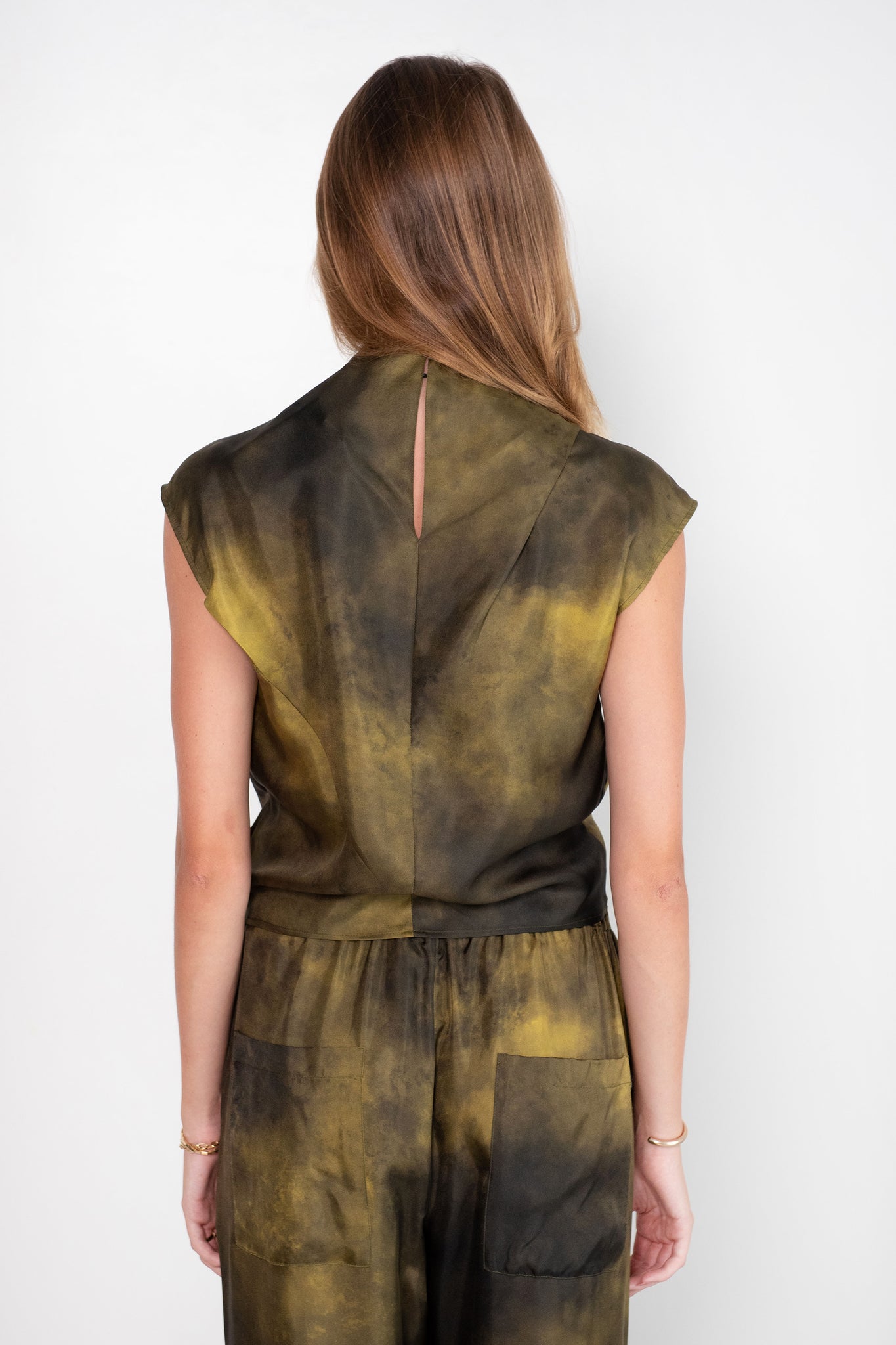 GAUCHERE - Top, Cold-Wash Green