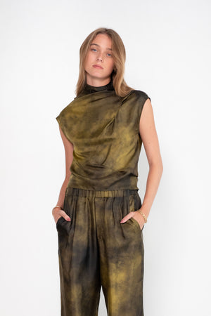 GAUCHERE - Top, Cold-Wash Green