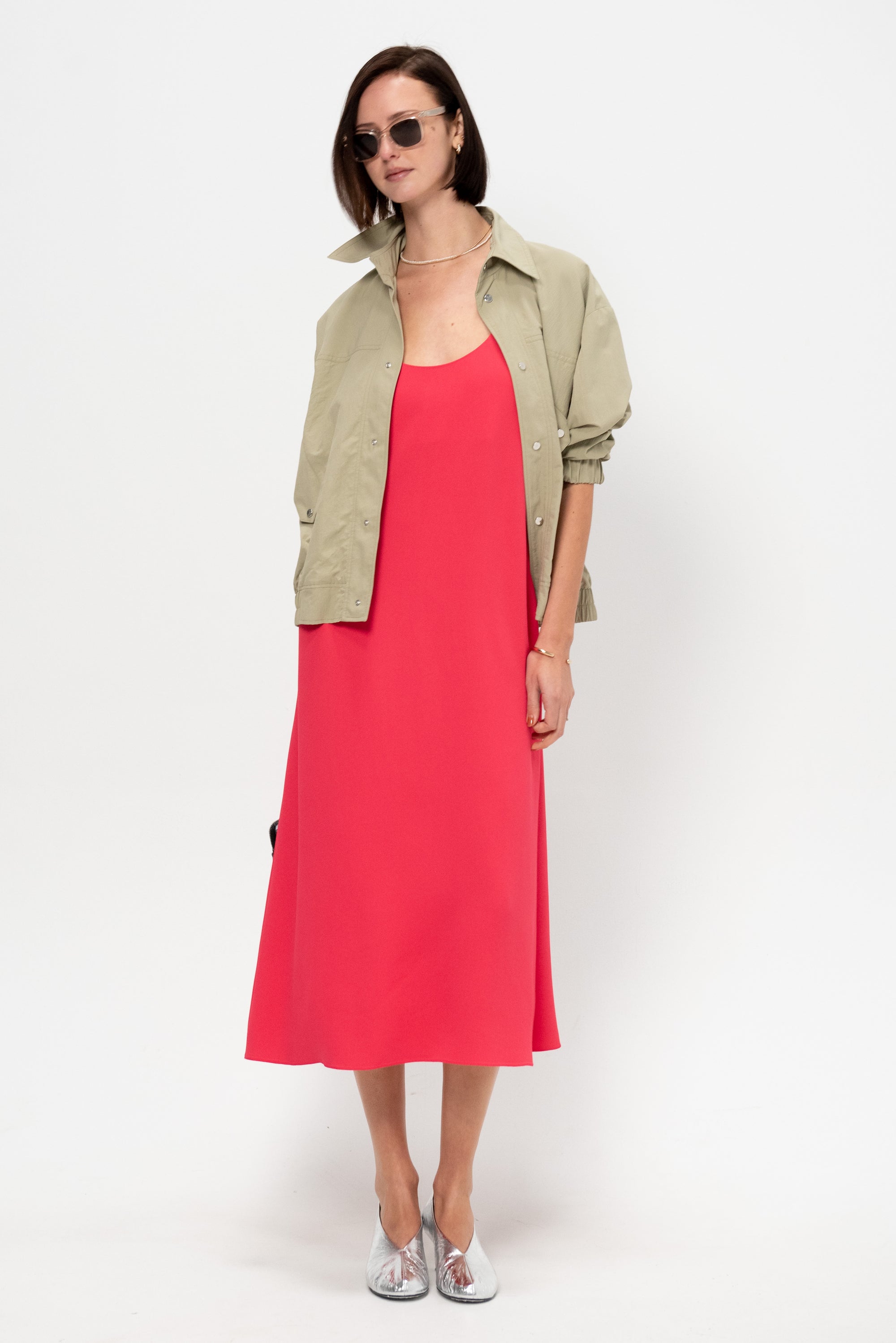 Spaghetti Strap Dress, Hot Pink