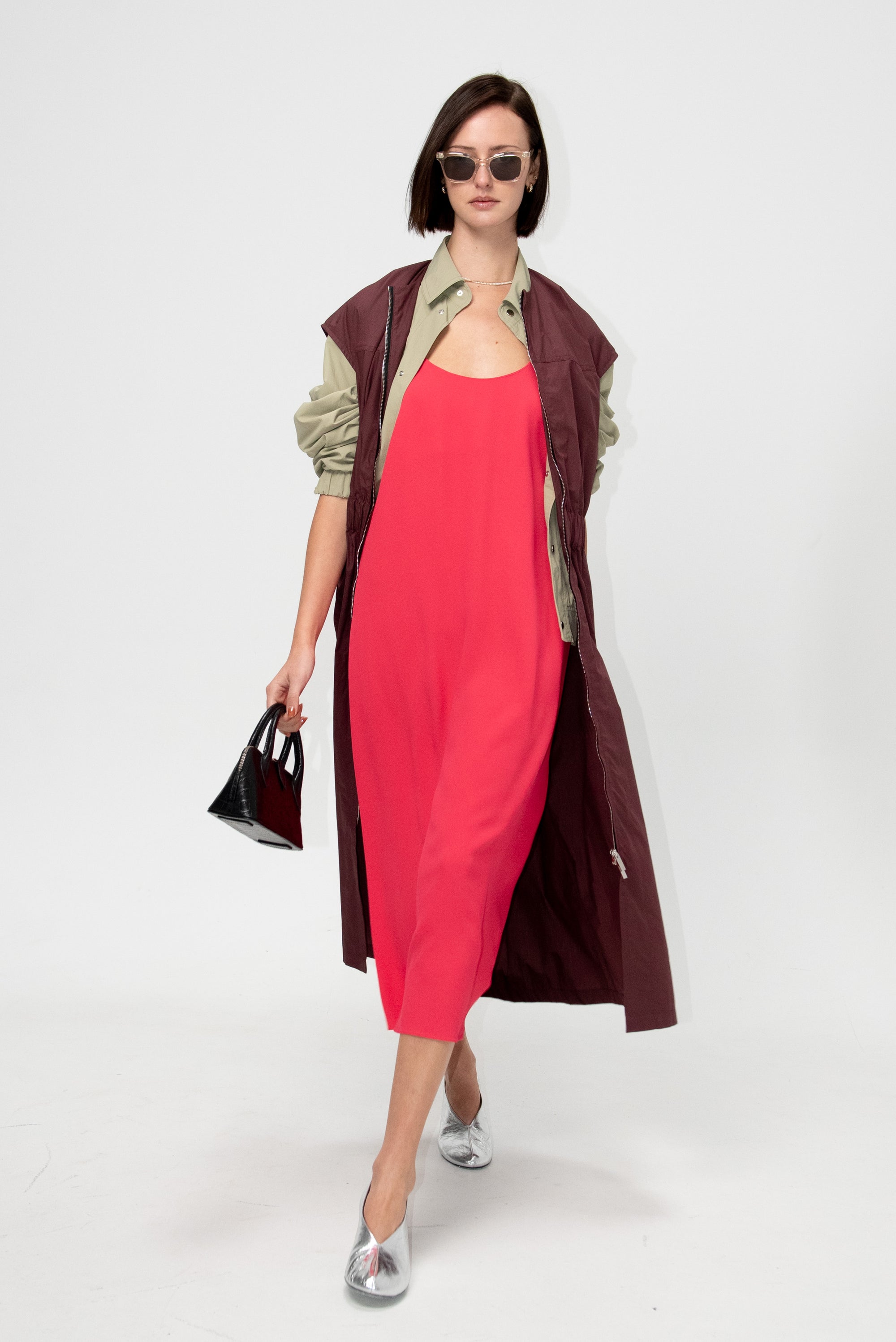 Gauchere Spaghetti Strap Dress, Hot Pink 38 Gauchere Spaghetti Strap Dress, Hot Pink 38