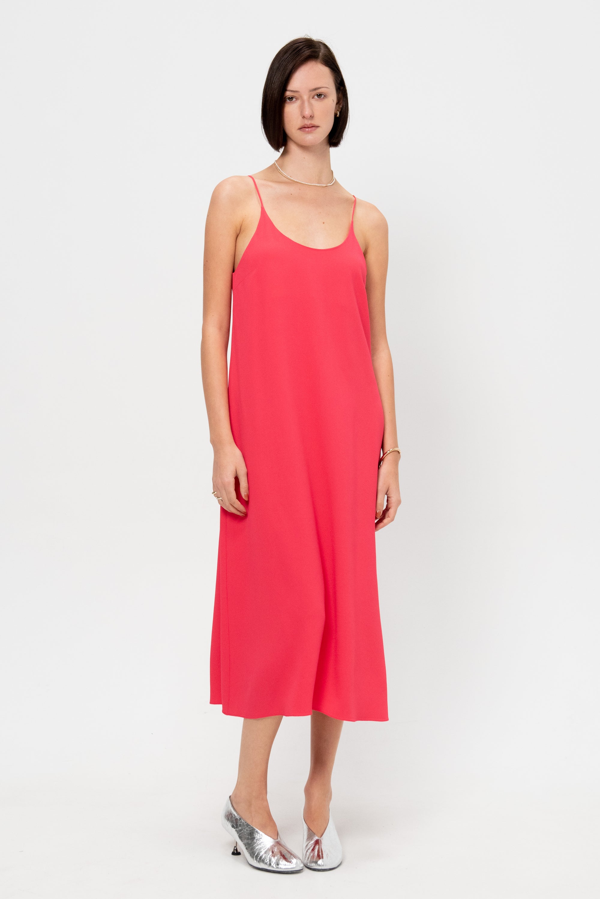 Gauchere Spaghetti Strap Dress, Hot Pink 38 Gauchere Spaghetti Strap Dress, Hot Pink 38