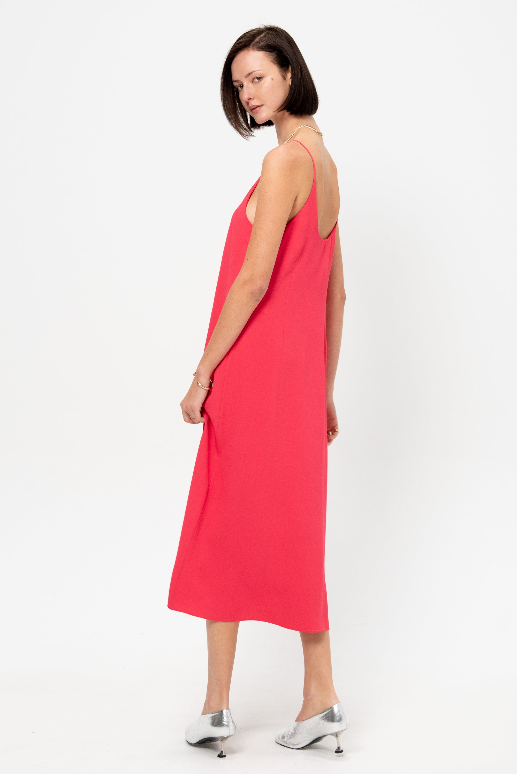 Spaghetti Strap Dress, Hot Pink