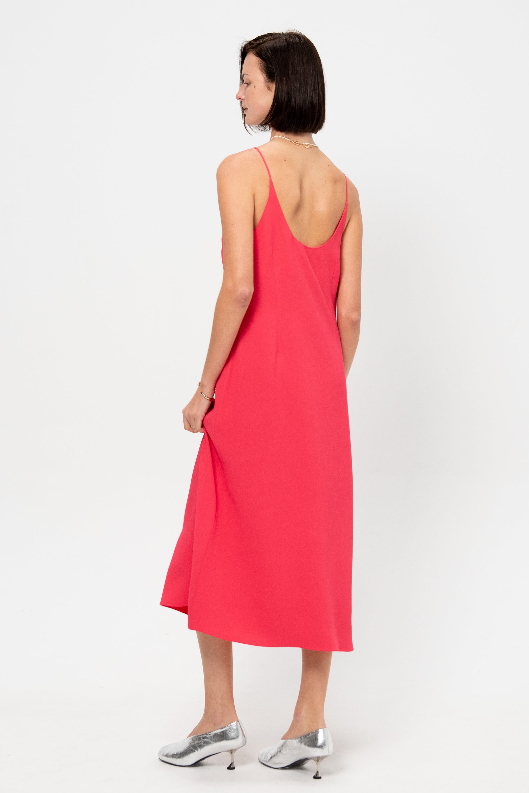 Gauchere Spaghetti Strap Dress, Hot Pink 38 Gauchere Spaghetti Strap Dress, Hot Pink 38