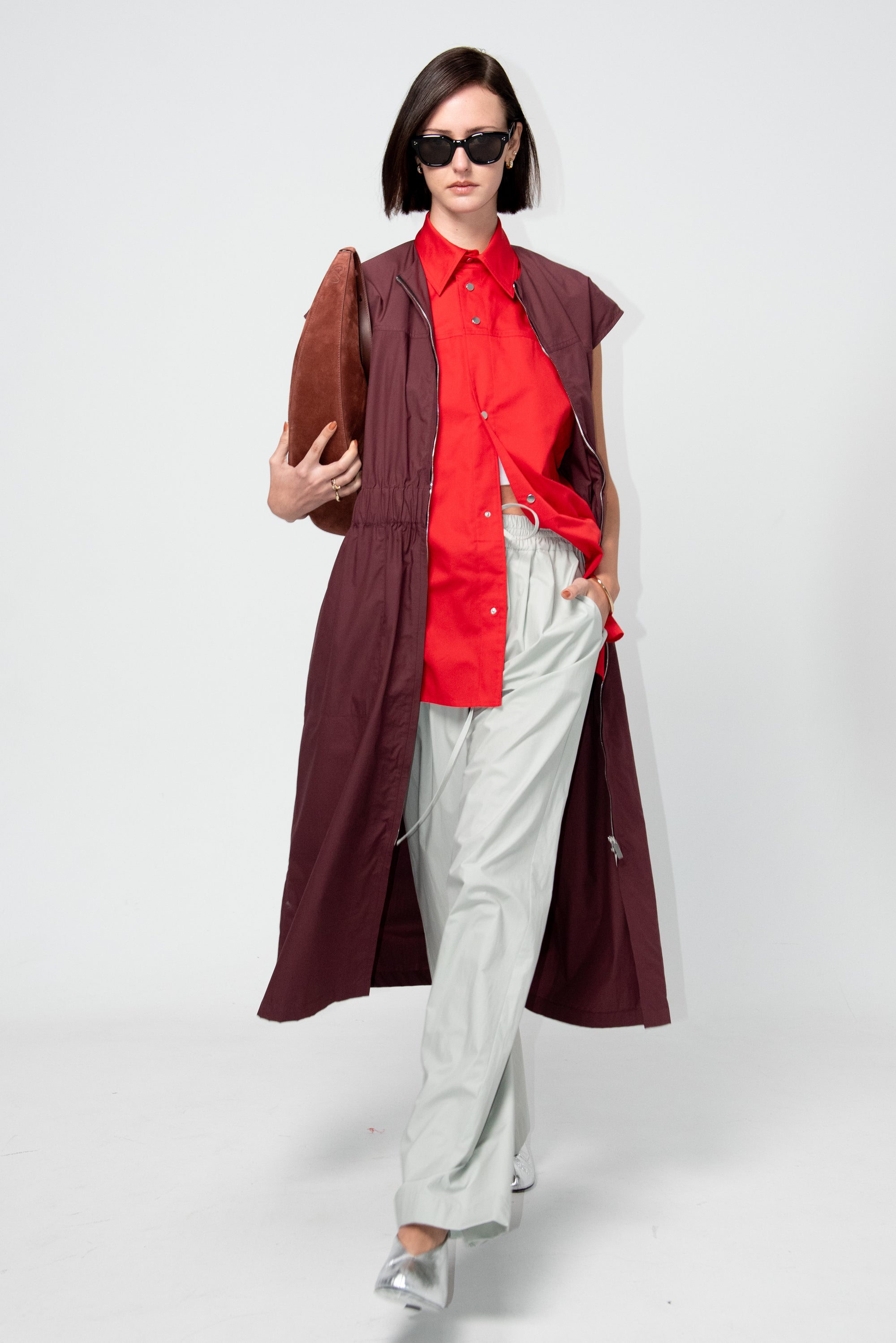 Elastic-Waist Pants, Ice Blue