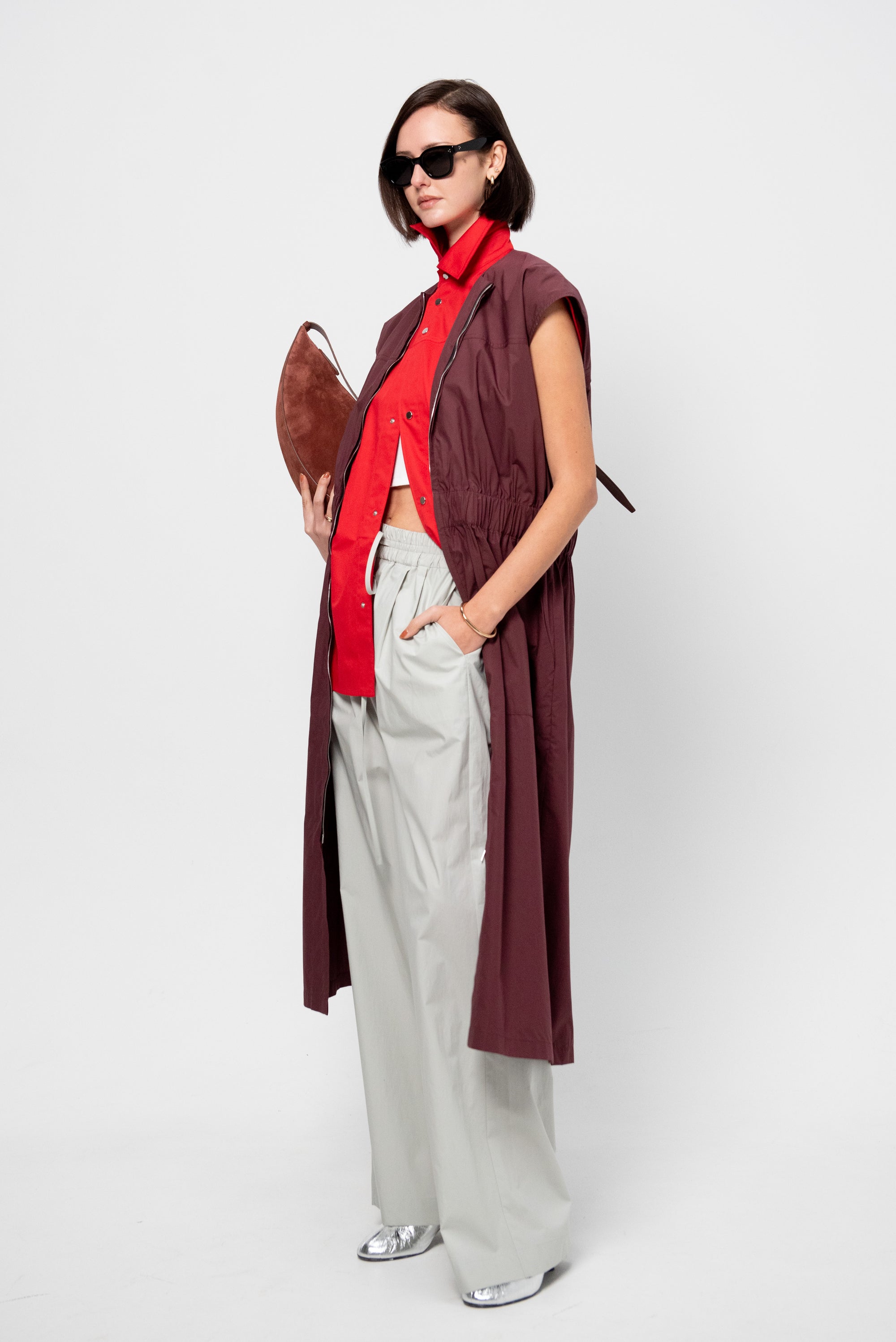 Elastic-Waist Pants, Ice Blue