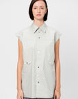 Snap-Button Shirt, Ice Blue