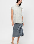Snap-Button Shirt, Ice Blue