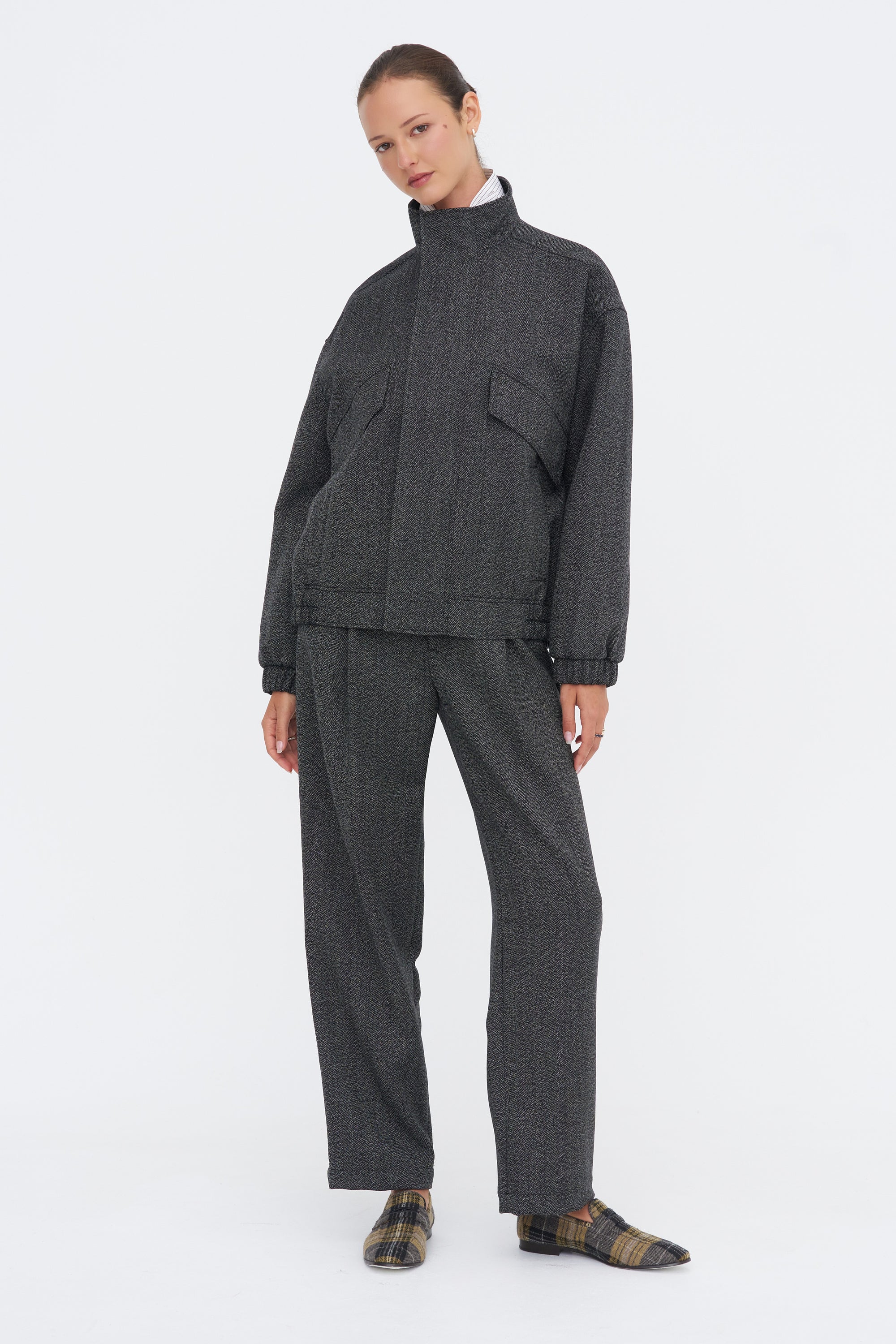 Bomber Jacket, Black Chine