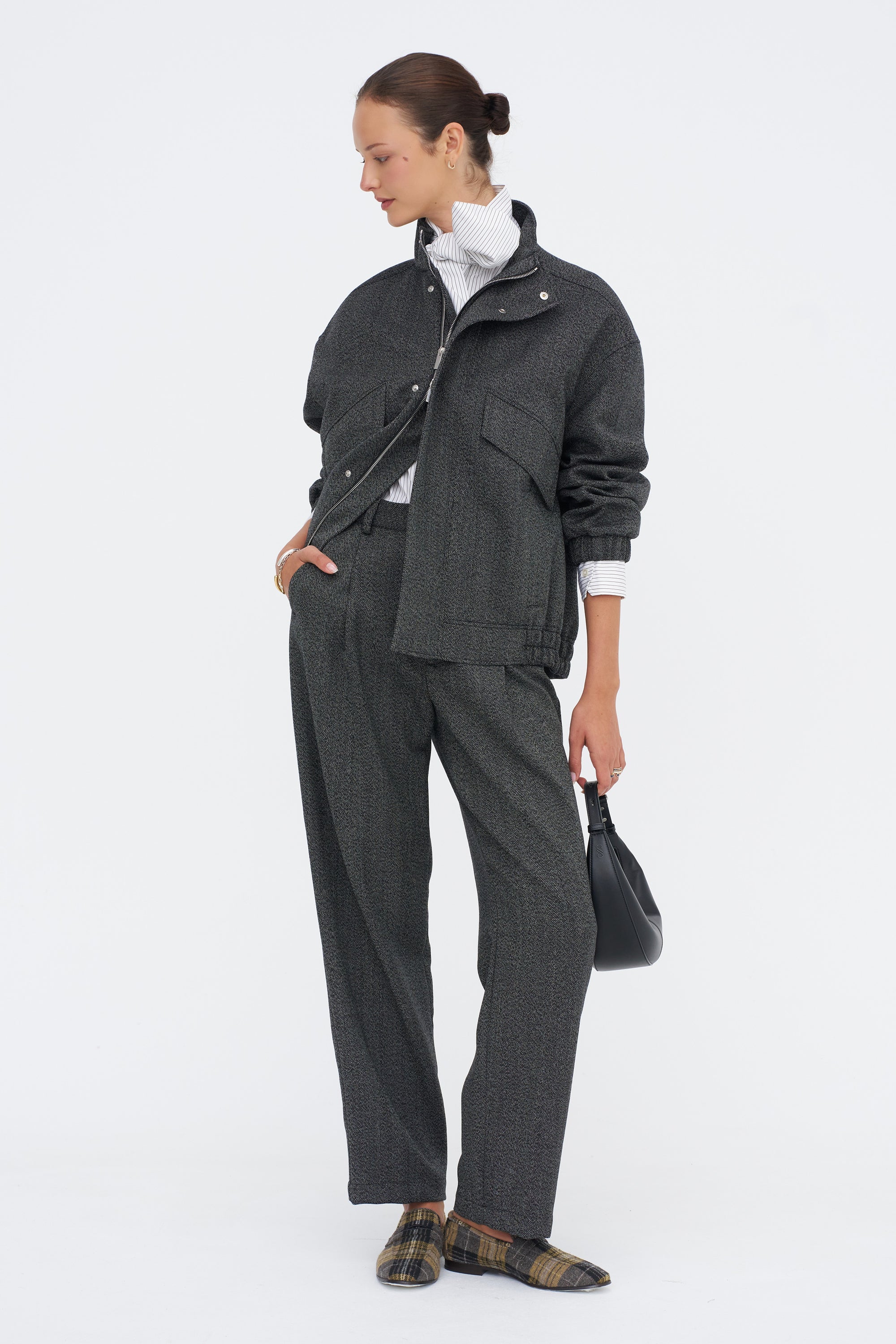 Bomber Jacket, Black Chine