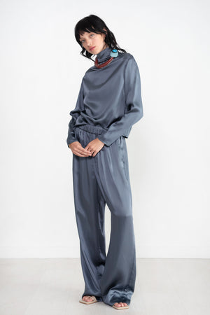 Gauchere - Long Sleeve Top, Steel Blue
