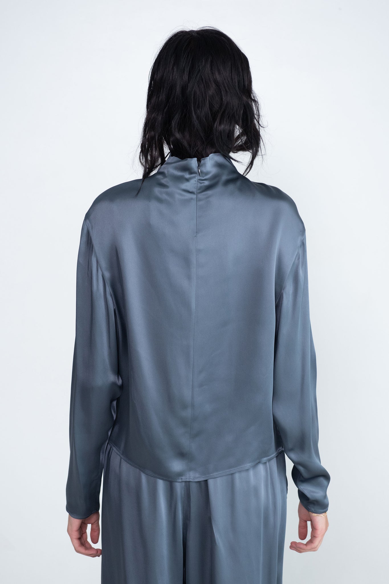 Gauchere - Long Sleeve Top, Steel Blue