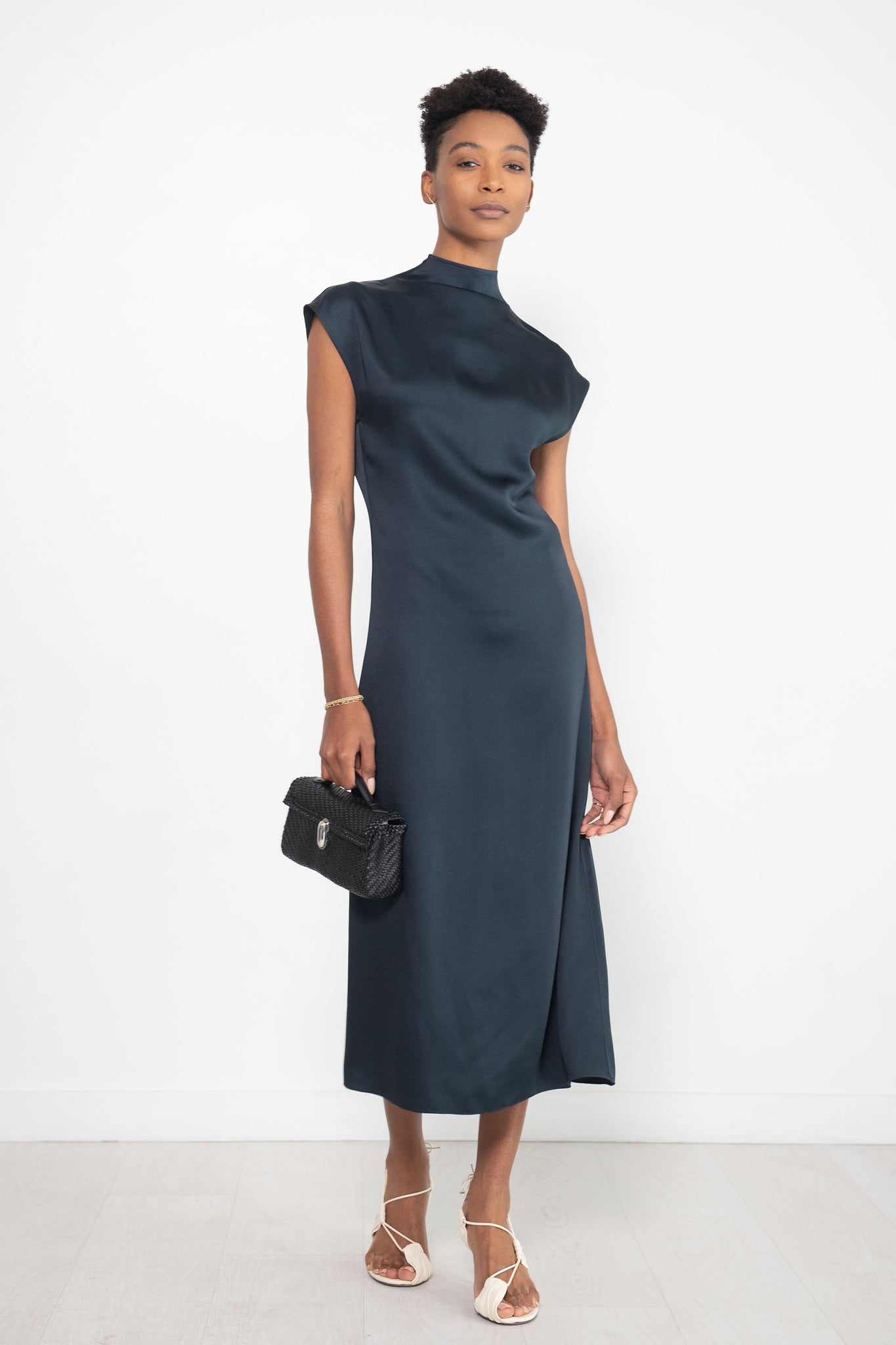GAUCHERE - Satin Dress, Midnight