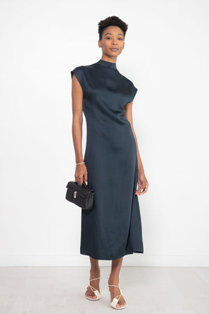 GAUCHERE - Satin Dress, Midnight