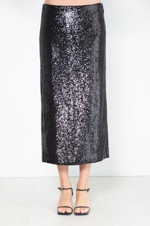 GAUCHERE - Sequin Skirt, Black