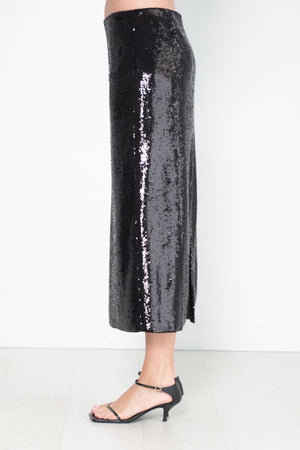 GAUCHERE - Sequin Skirt, Black