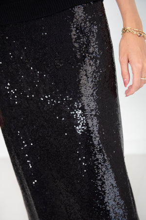 GAUCHERE - Sequin Skirt, Black