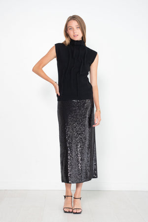 GAUCHERE - Sequin Skirt, Black