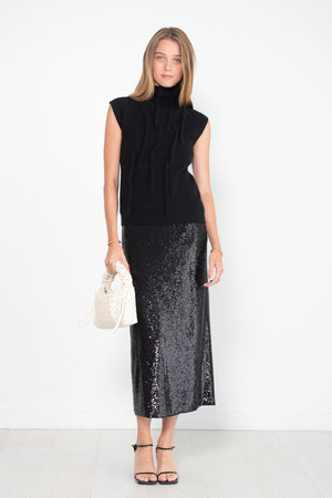 GAUCHERE - Sequin Skirt, Black