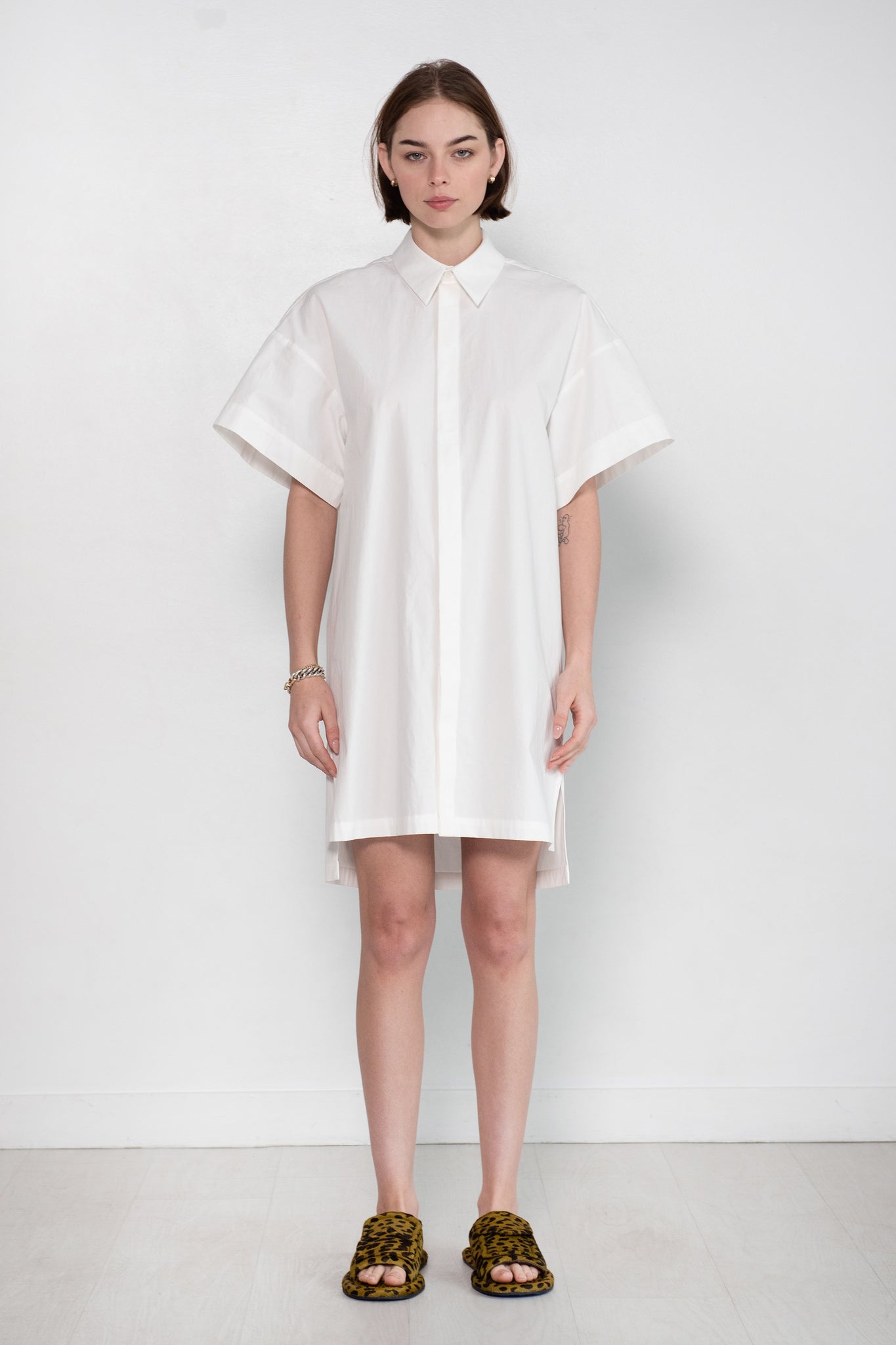 GAUCHERE - Cotton Poplin Shirt Dress, Off White