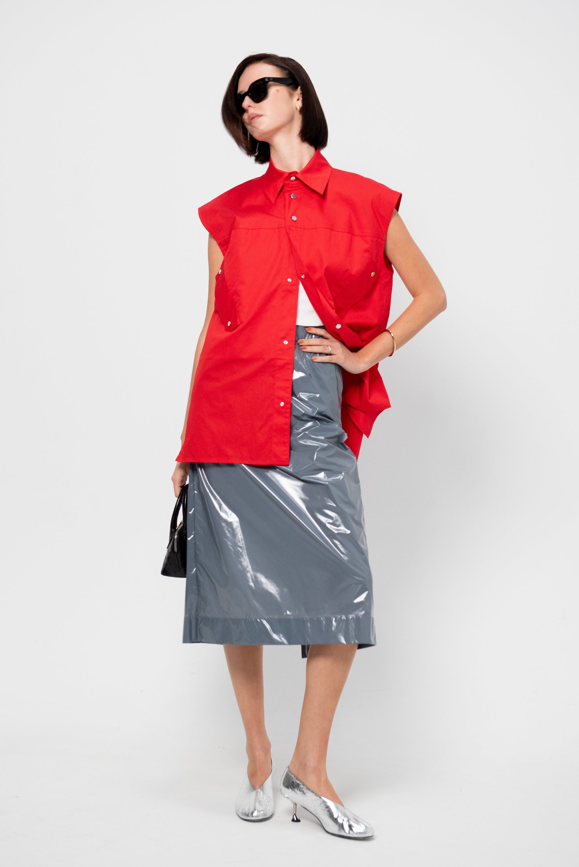 Straight Skirt, Slate Blue