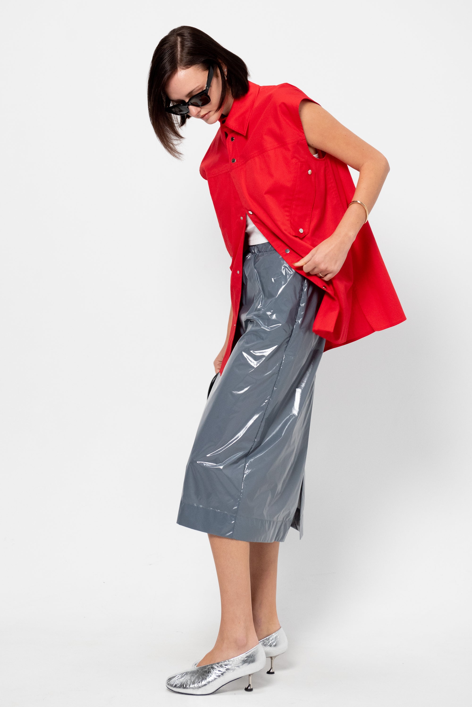 Straight Skirt, Slate Blue